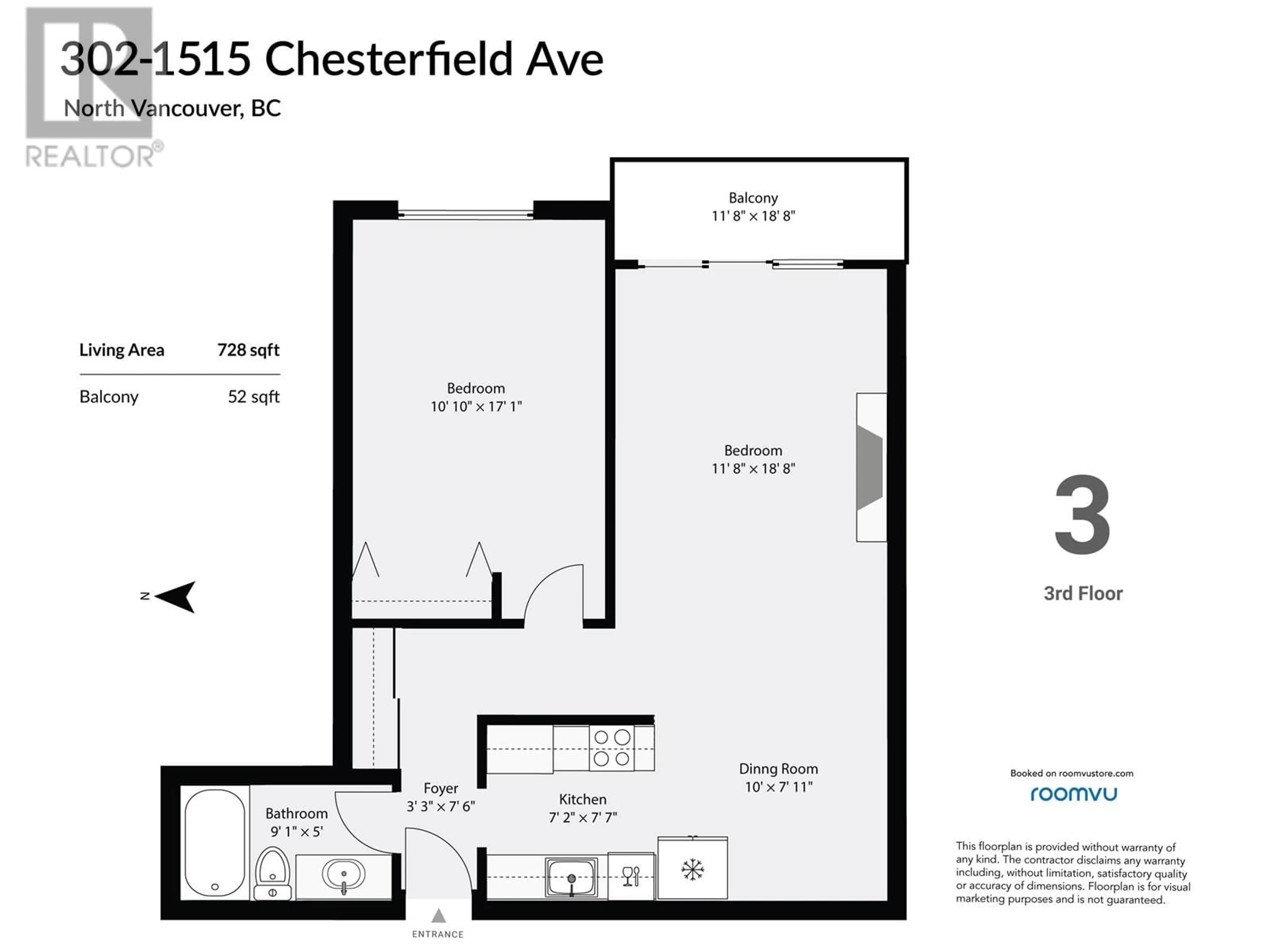 Floor plan for 302 - 1515 CHESTERFIELD AVENUE, North Vancouver British Columbia V7M2N5