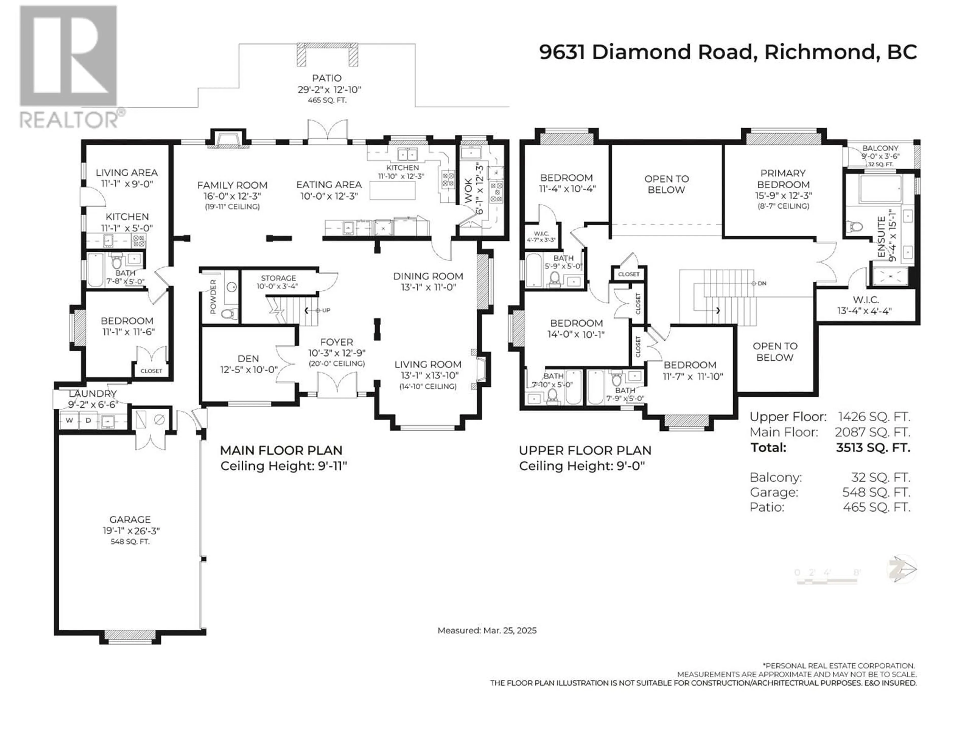 Floor plan for 9631 DIAMOND ROAD, Richmond British Columbia V7E1P5