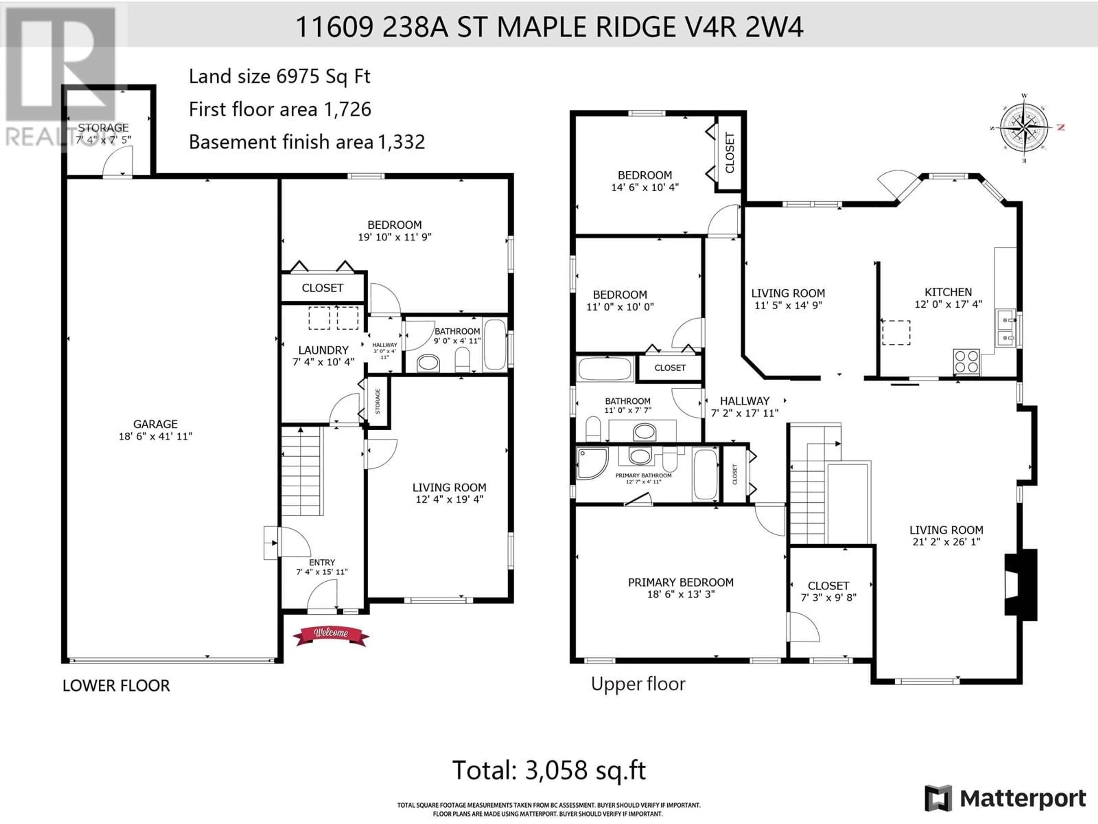 Floor plan for 11609 238A STREET, Maple Ridge British Columbia V4R2W4