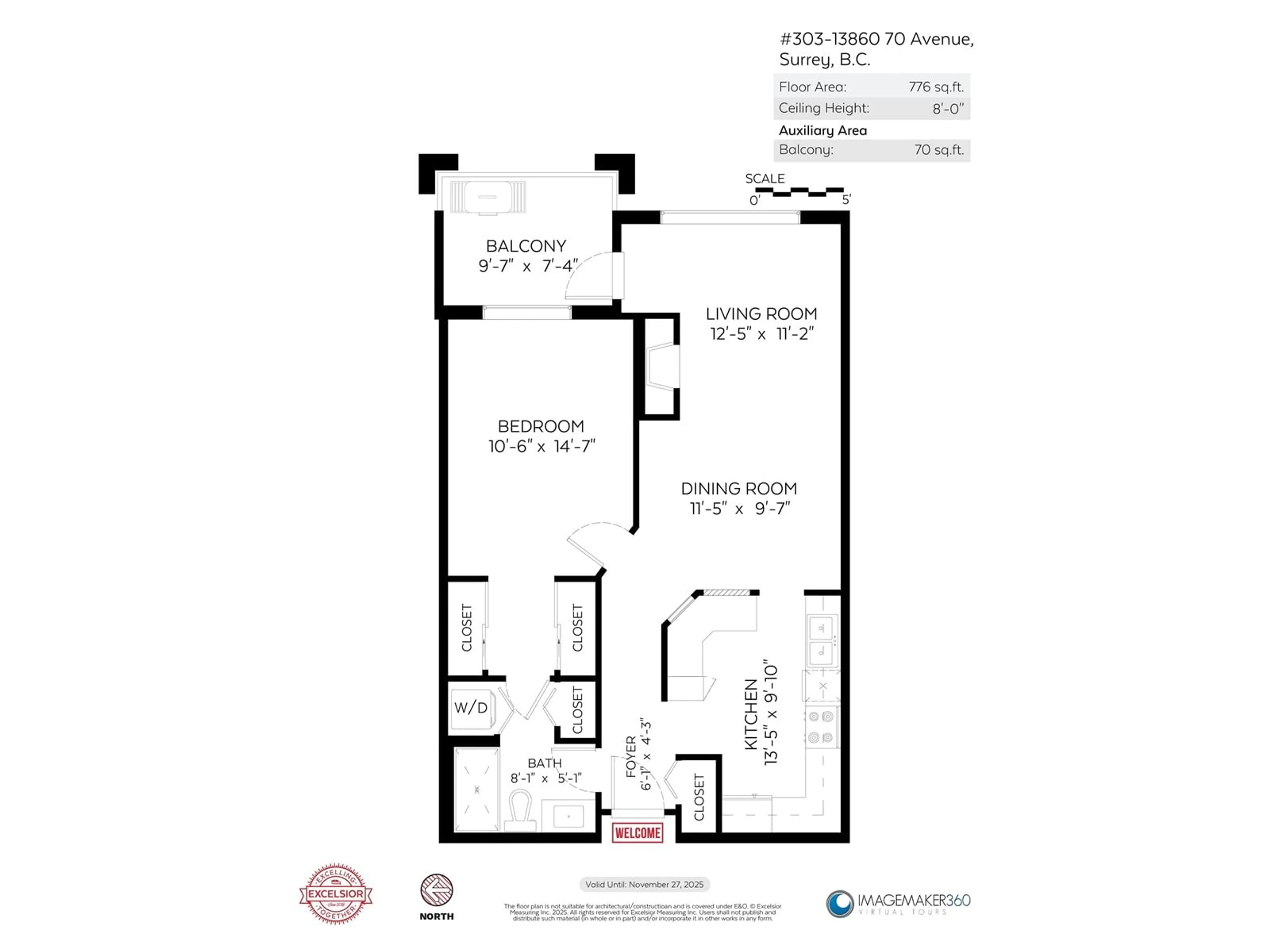 Floor plan for 303 - 13860 70, Surrey British Columbia V3W0S1