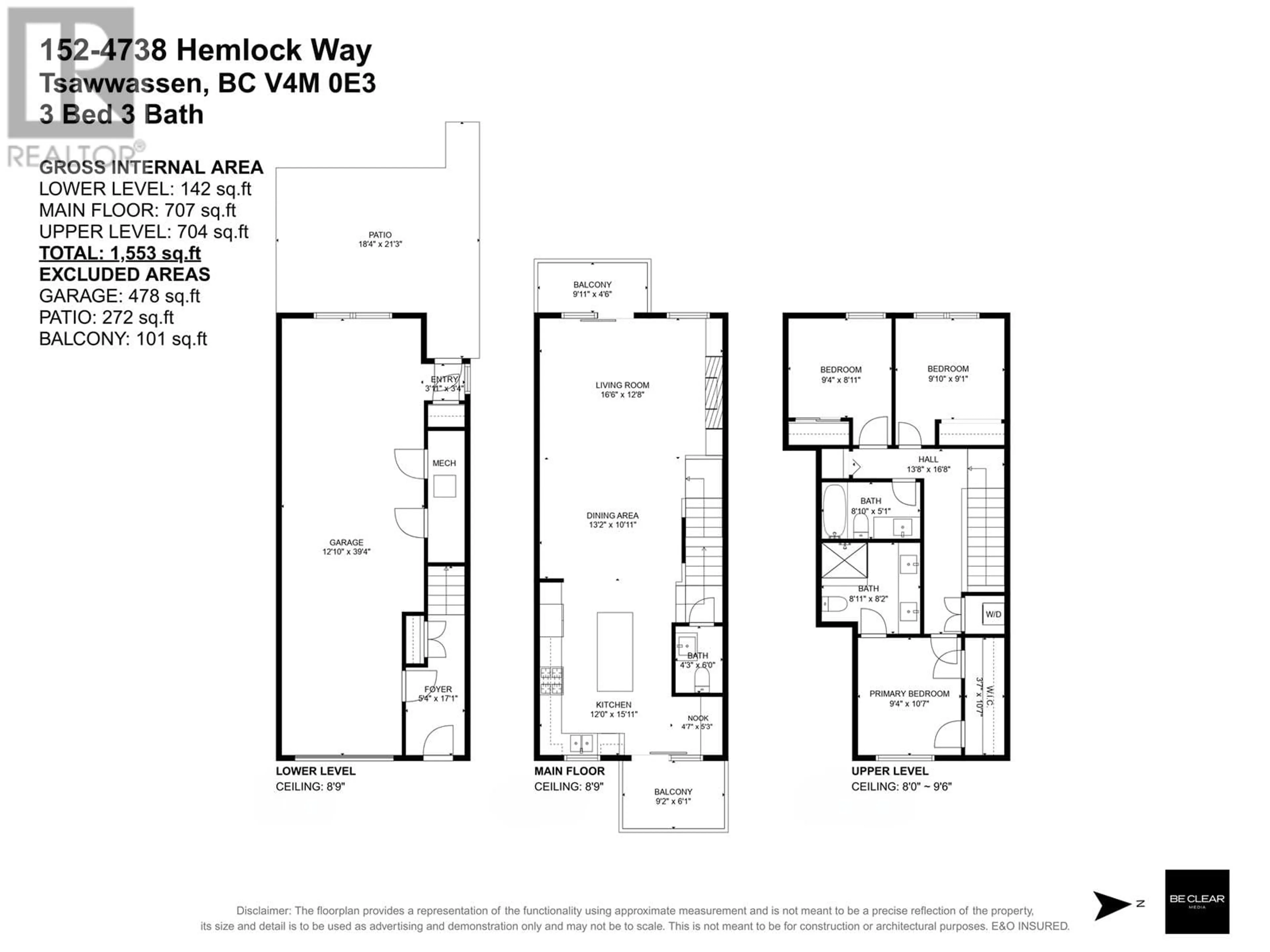 Floor plan for 152 - 4738 HEMLOCK WAY, Tsawwassen British Columbia V4M0E3