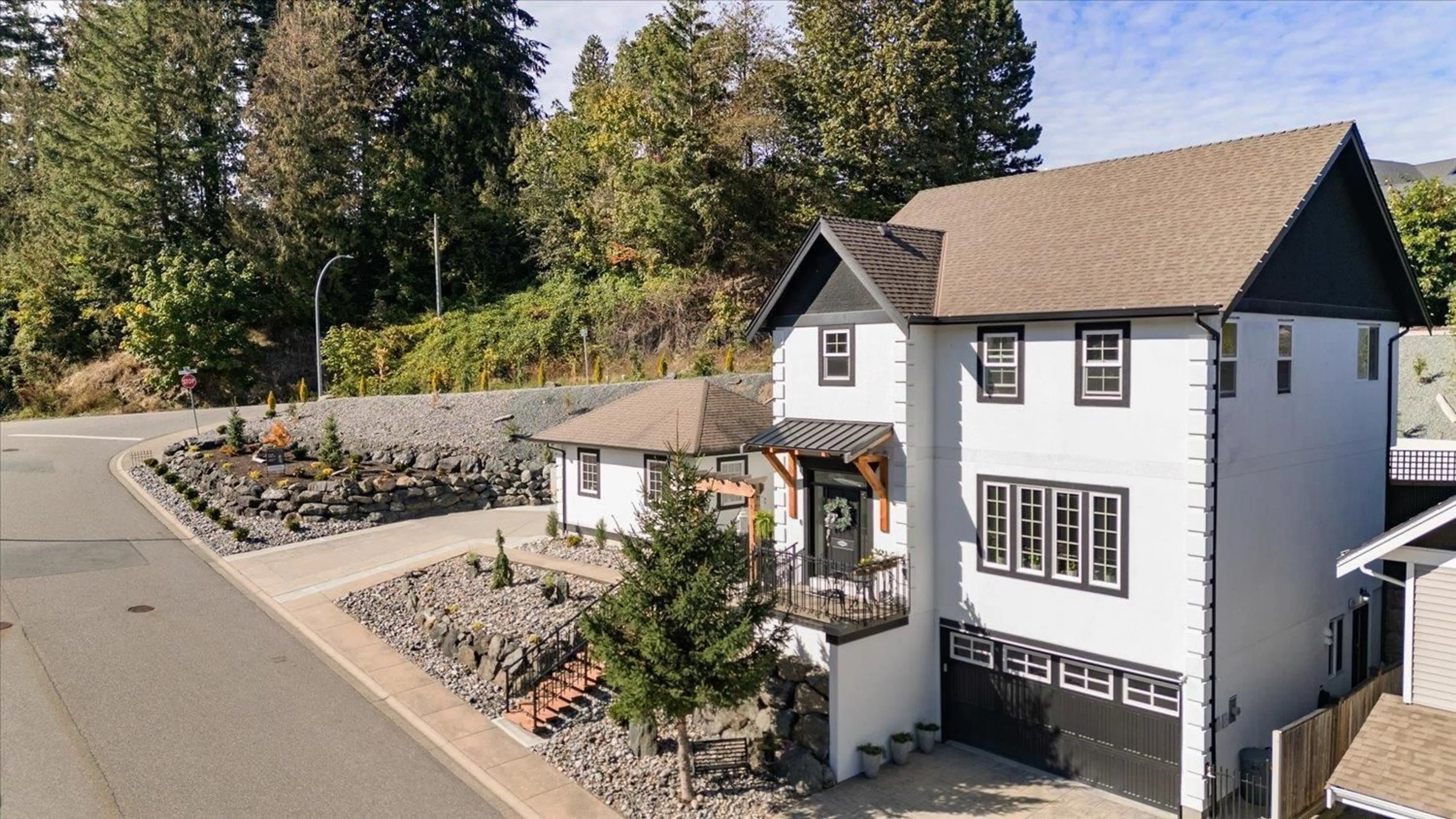 A pic from outside/outdoor area/front of a property/back of a property/a pic from drone, street for 45425 ARIEL PLACE, Cultus Lake British Columbia V2R0K7
