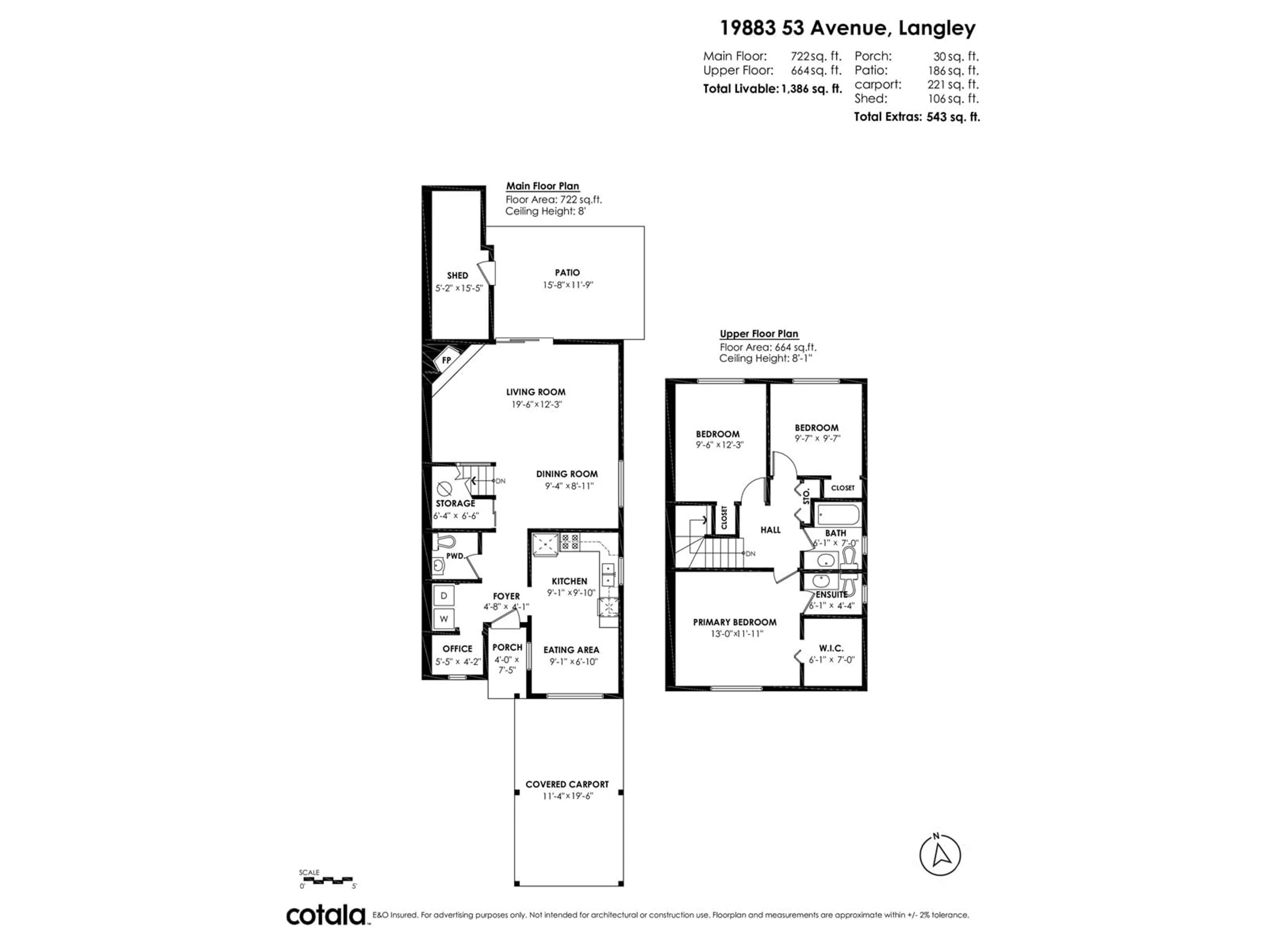 Floor plan for 19883 53, Langley British Columbia V3A6W2