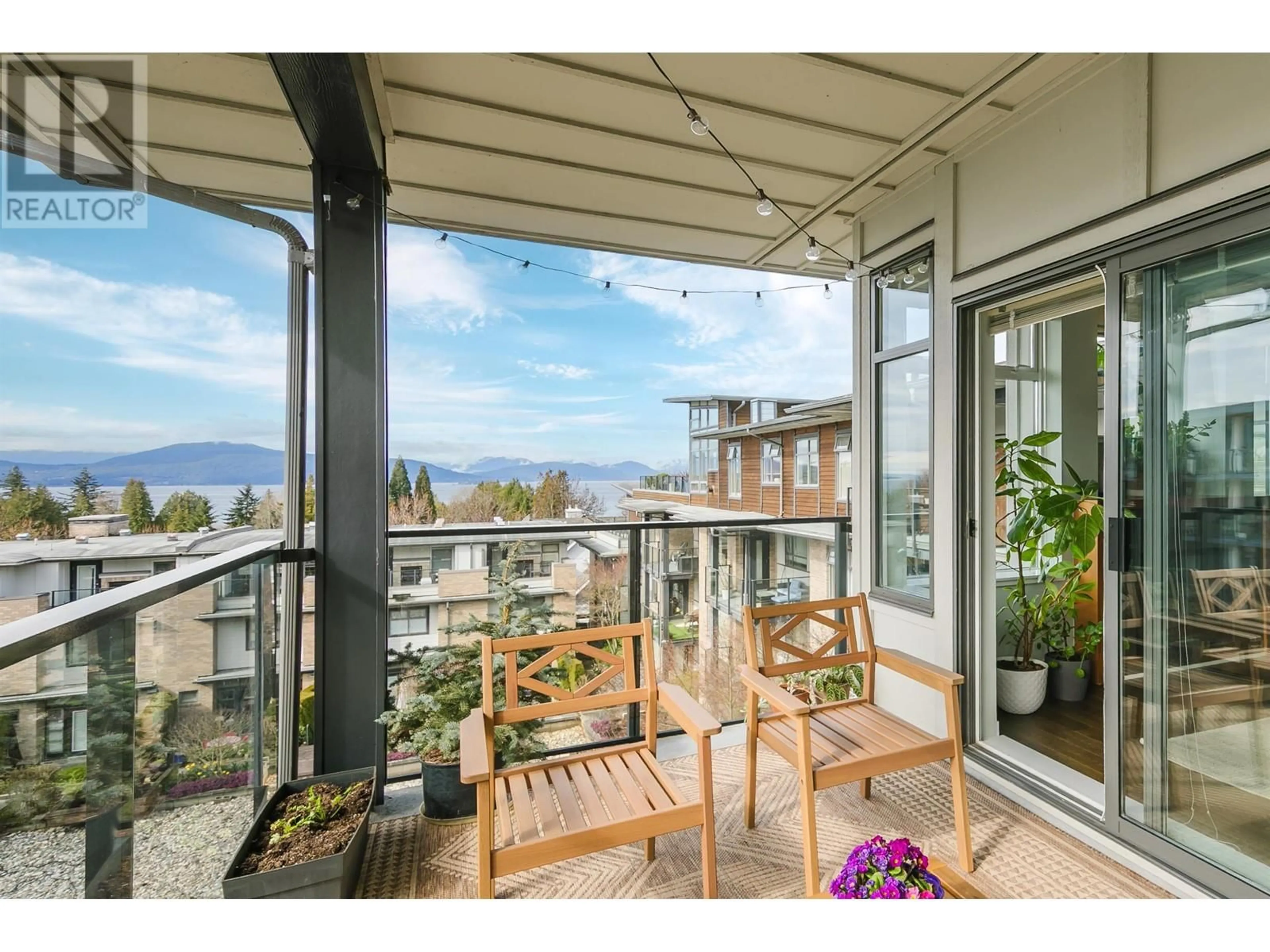 Balcony in the apartment, water/lake/river/ocean view for 410 - 5955 IONA DRIVE, Vancouver British Columbia V6T2L4