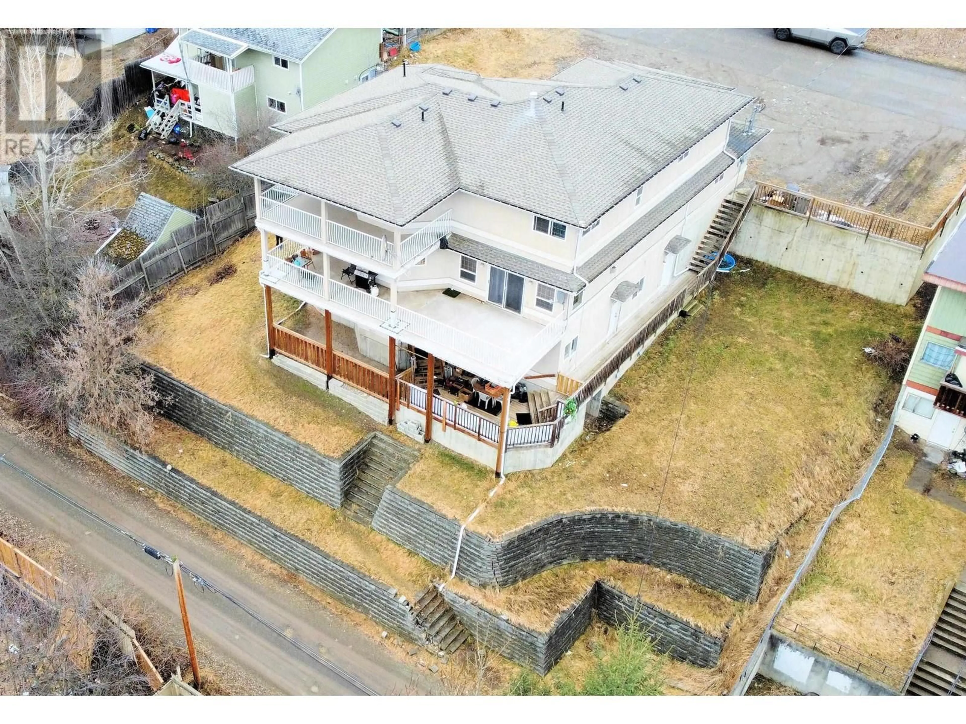 A pic from outside/outdoor area/front of a property/back of a property/a pic from drone, building for 166 BOUCHIE STREET, Quesnel British Columbia V2J1L8