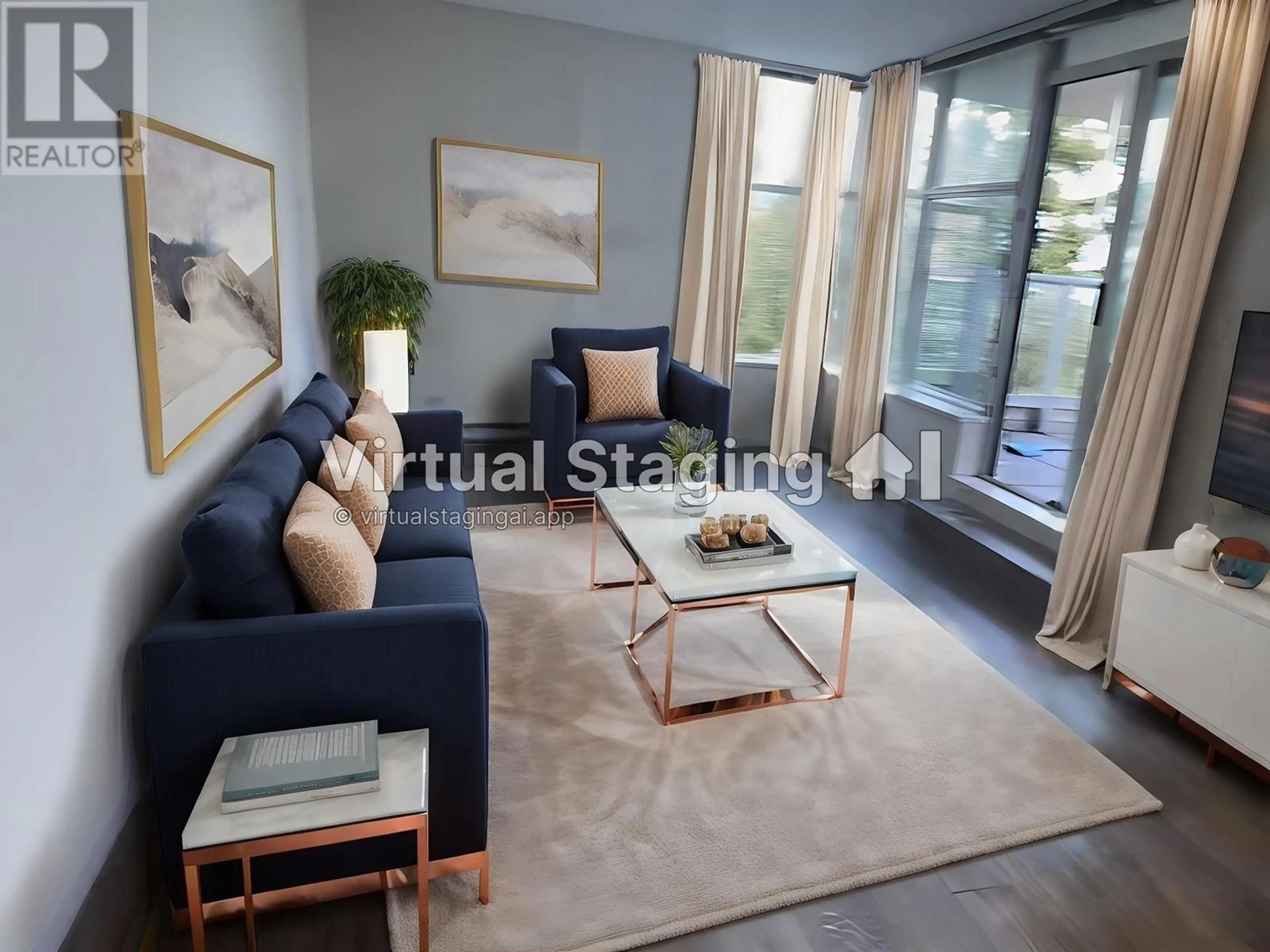 Living room with furniture, unknown for 803 - 9262 UNIVERSITY CRESCENT, Burnaby British Columbia V5A0A4