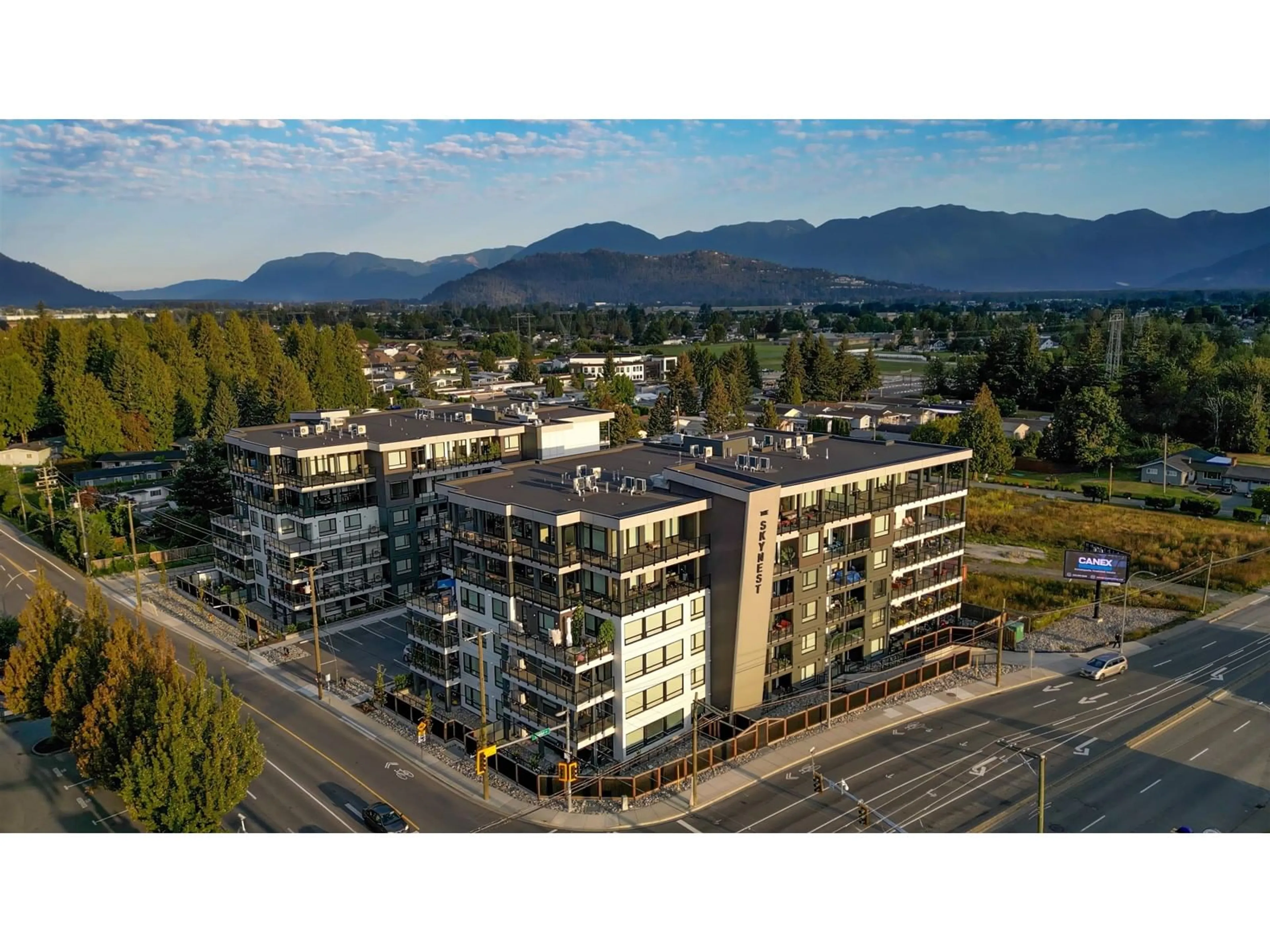 A pic from outside/outdoor area/front of a property/back of a property/a pic from drone, mountain view for 107 - 45757 WATSON ROAD, Chilliwack British Columbia V2R2H1