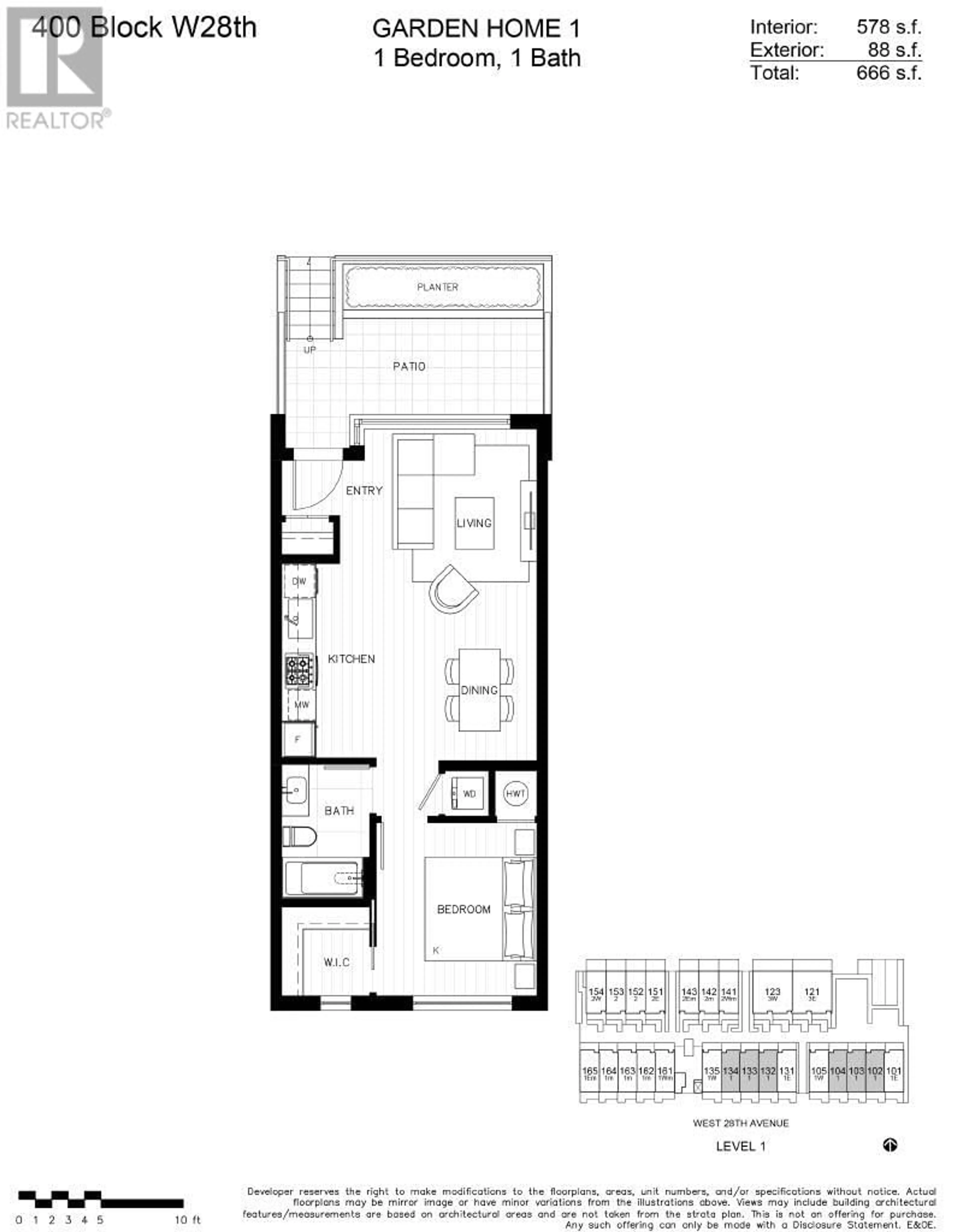 Floor plan for 133 - 473 28TH AVENUE, Vancouver British Columbia V5Y0P2