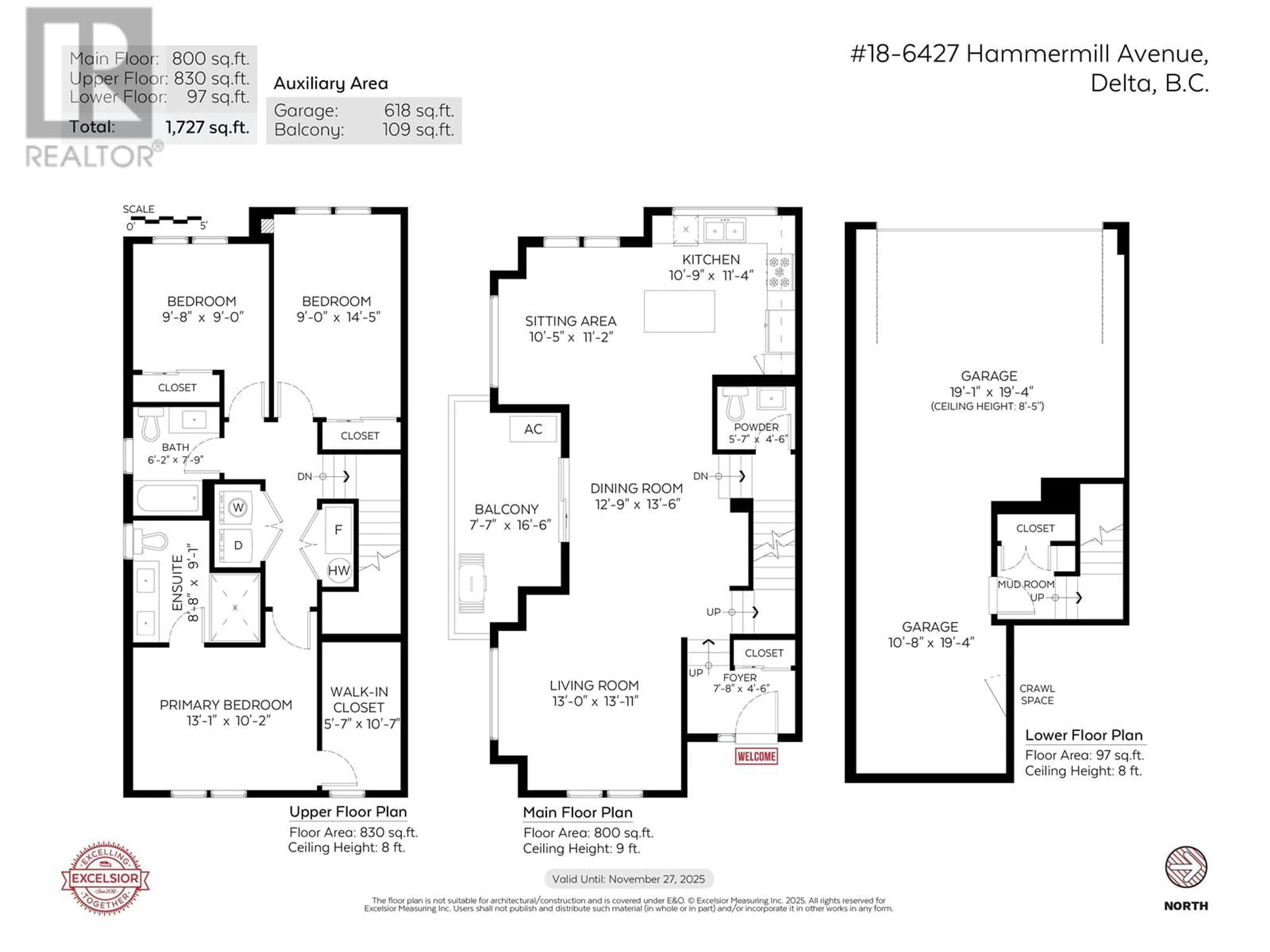 Floor plan for 18 - 6427 HAMMERMILL AVENUE, Delta British Columbia V4L0B2