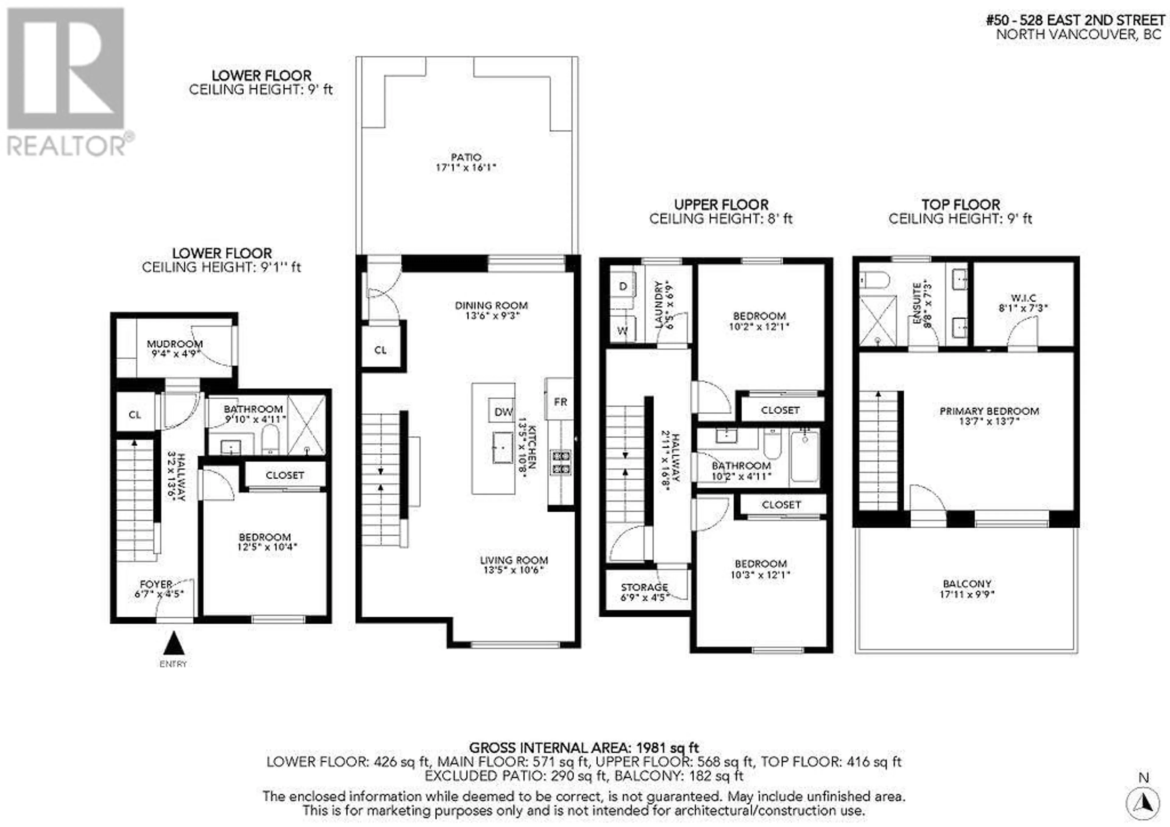 Floor plan for 50 - 528 2ND STREET, North Vancouver British Columbia V7L0G8