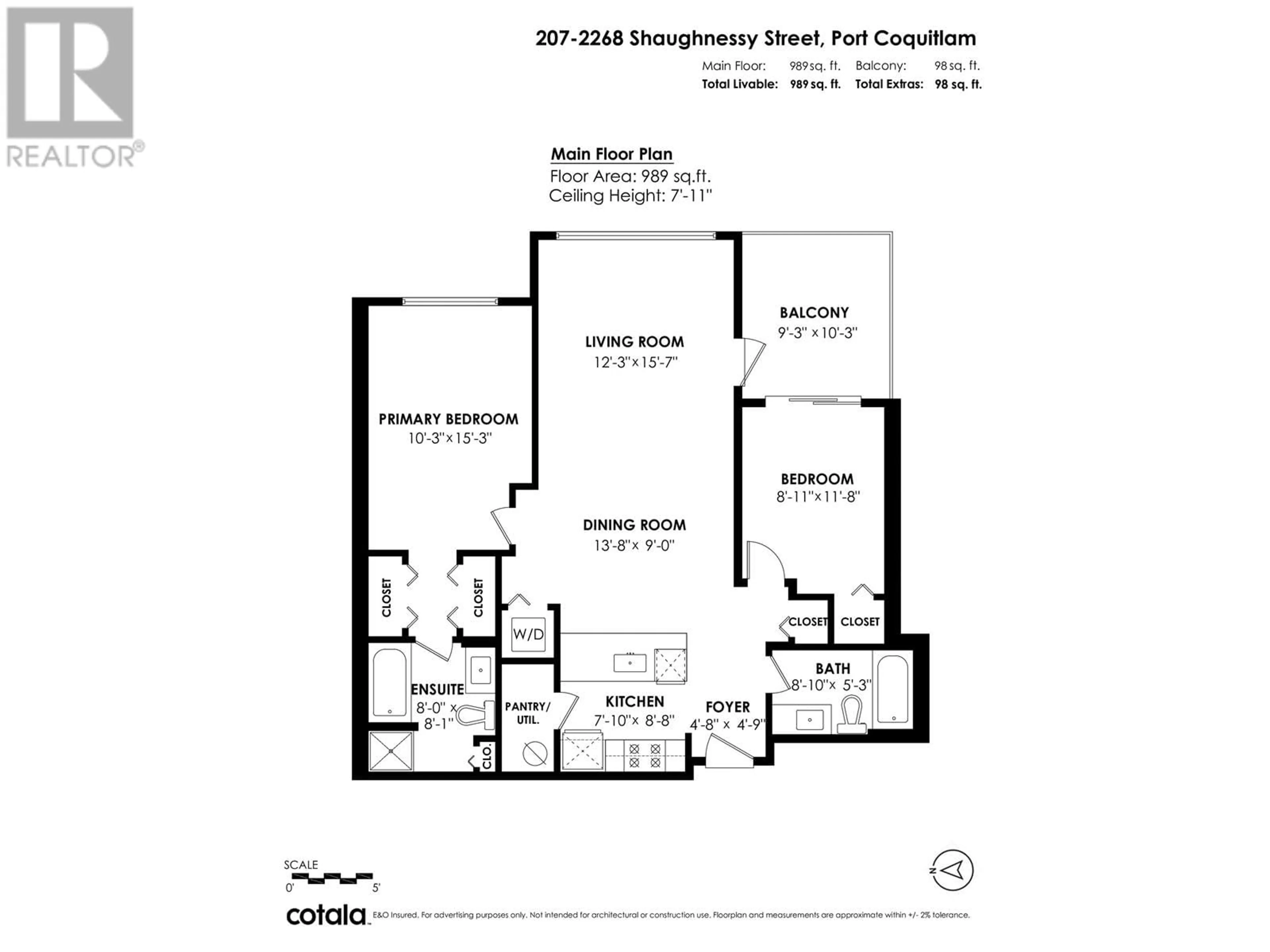 Floor plan for 207 - 2268 SHAUGHNESSY STREET, Port Coquitlam British Columbia V3C3C8