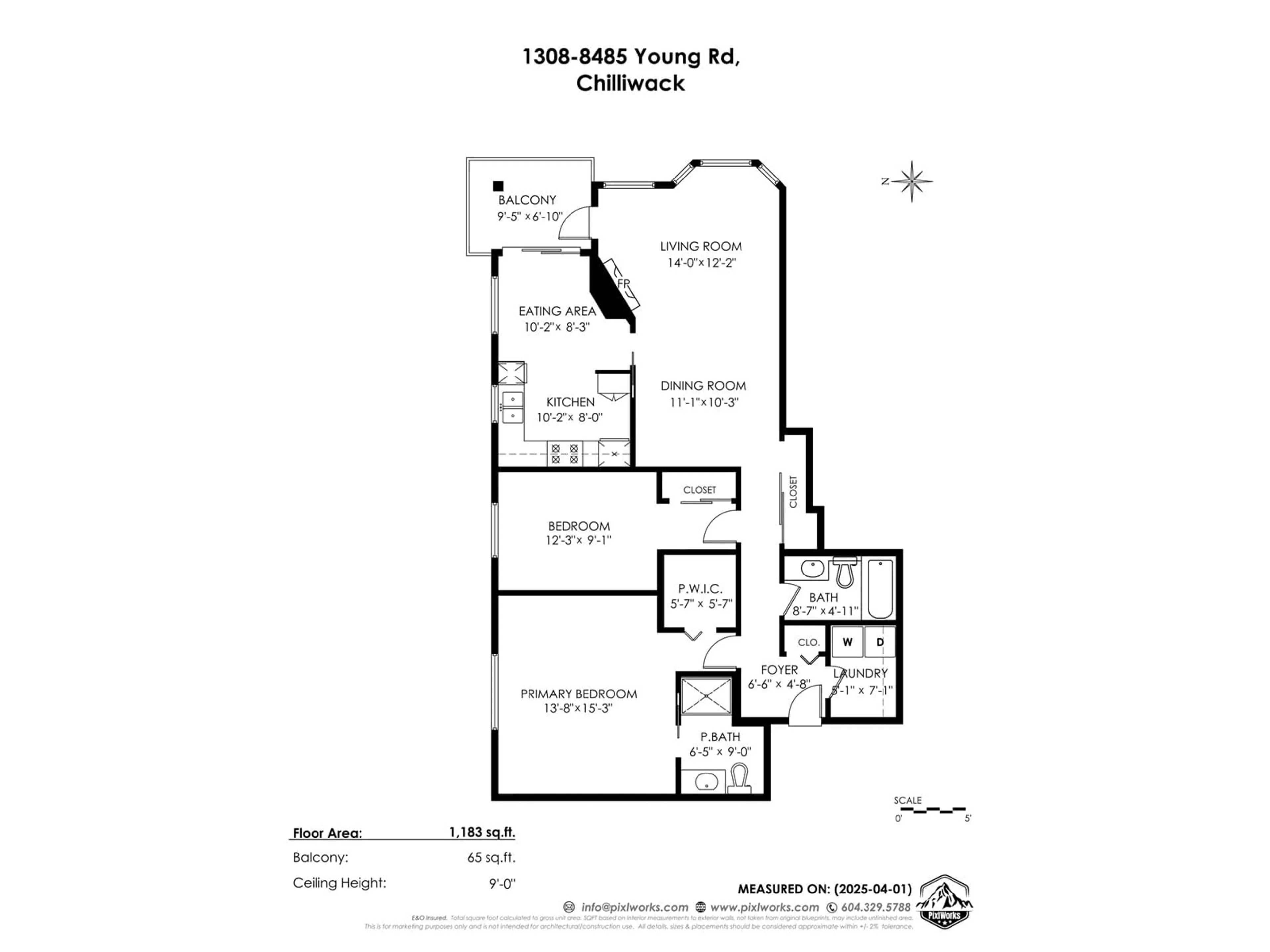 Floor plan for 1308 - 8485 YOUNG ROAD, Chilliwack British Columbia V2P7Y7