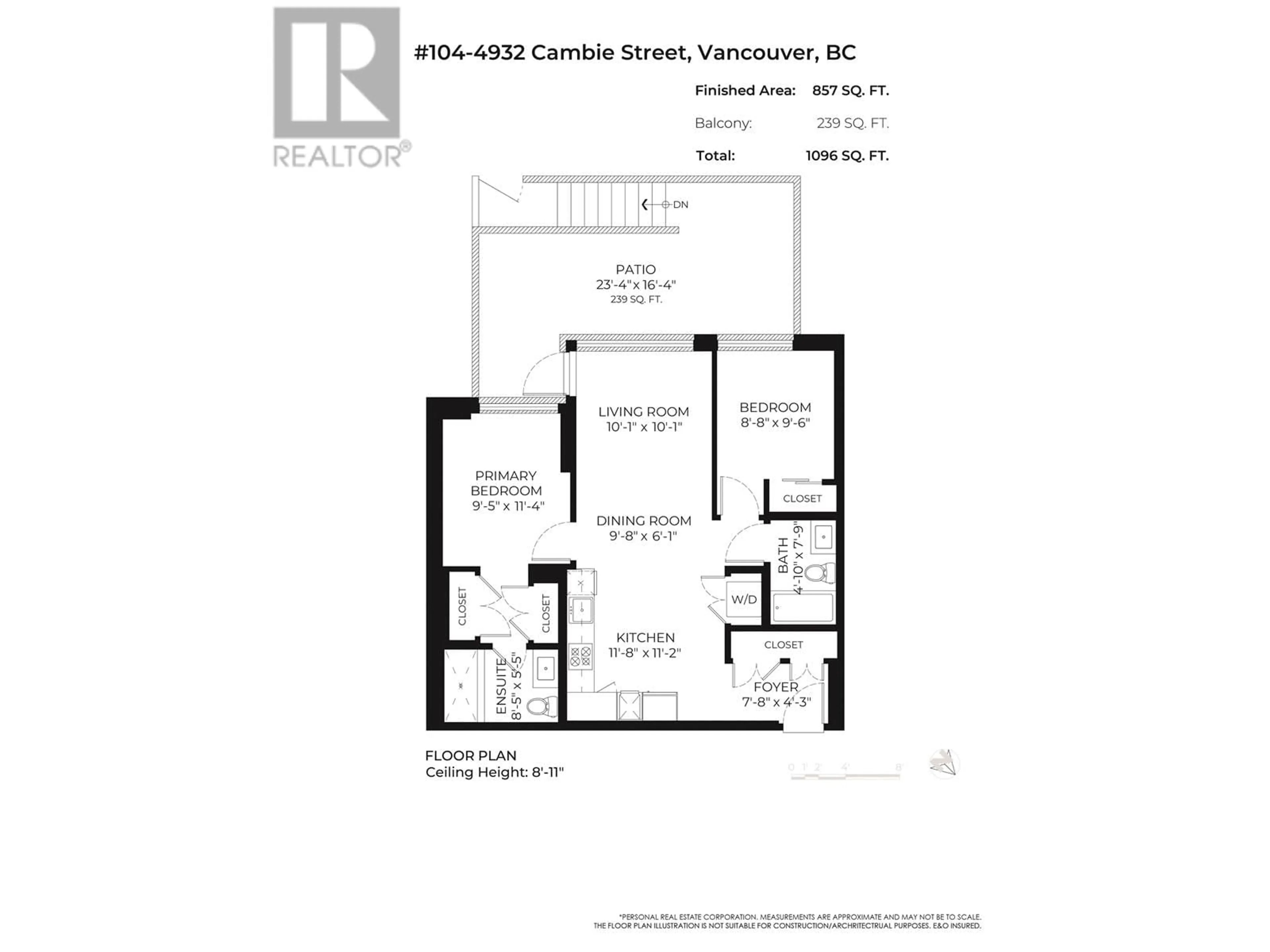 Floor plan for 104 4932 CAMBIE STREET, Vancouver British Columbia V5Z0K1