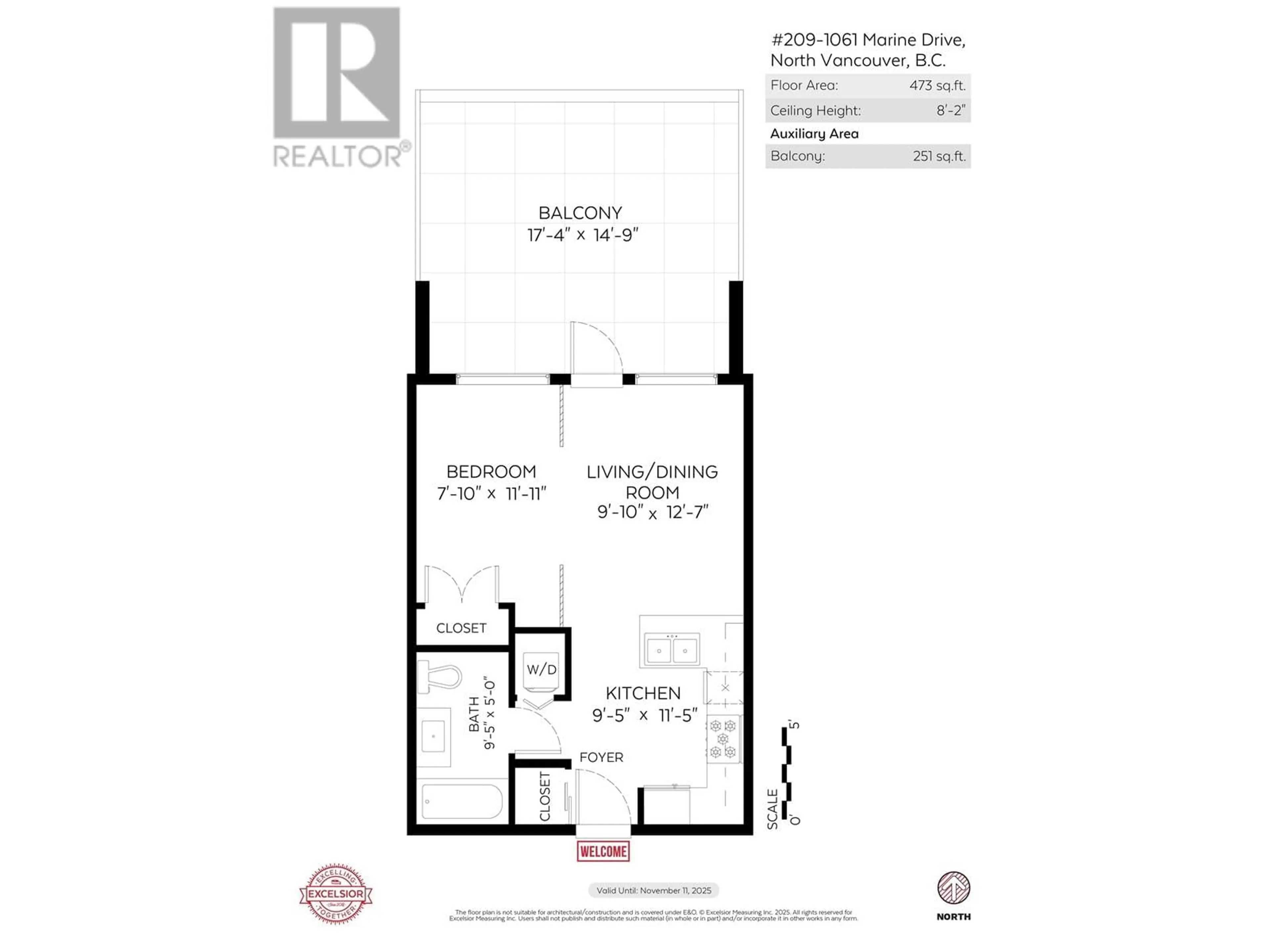 Floor plan for 209 - 1061 MARINE DRIVE, North Vancouver British Columbia V7P1S6