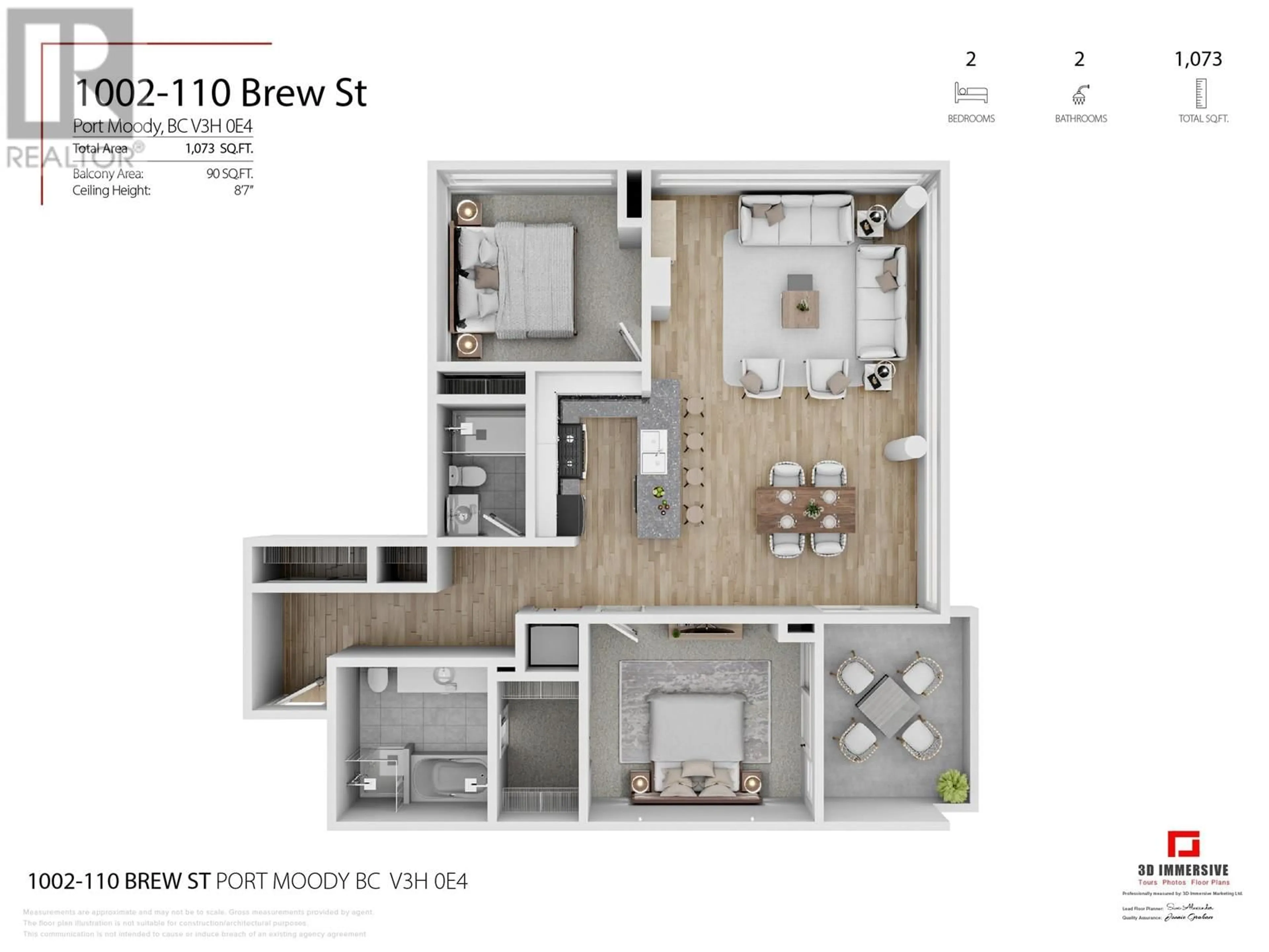 Floor plan for 1002 - 110 BREW STREET, Port Moody British Columbia V3H0E4