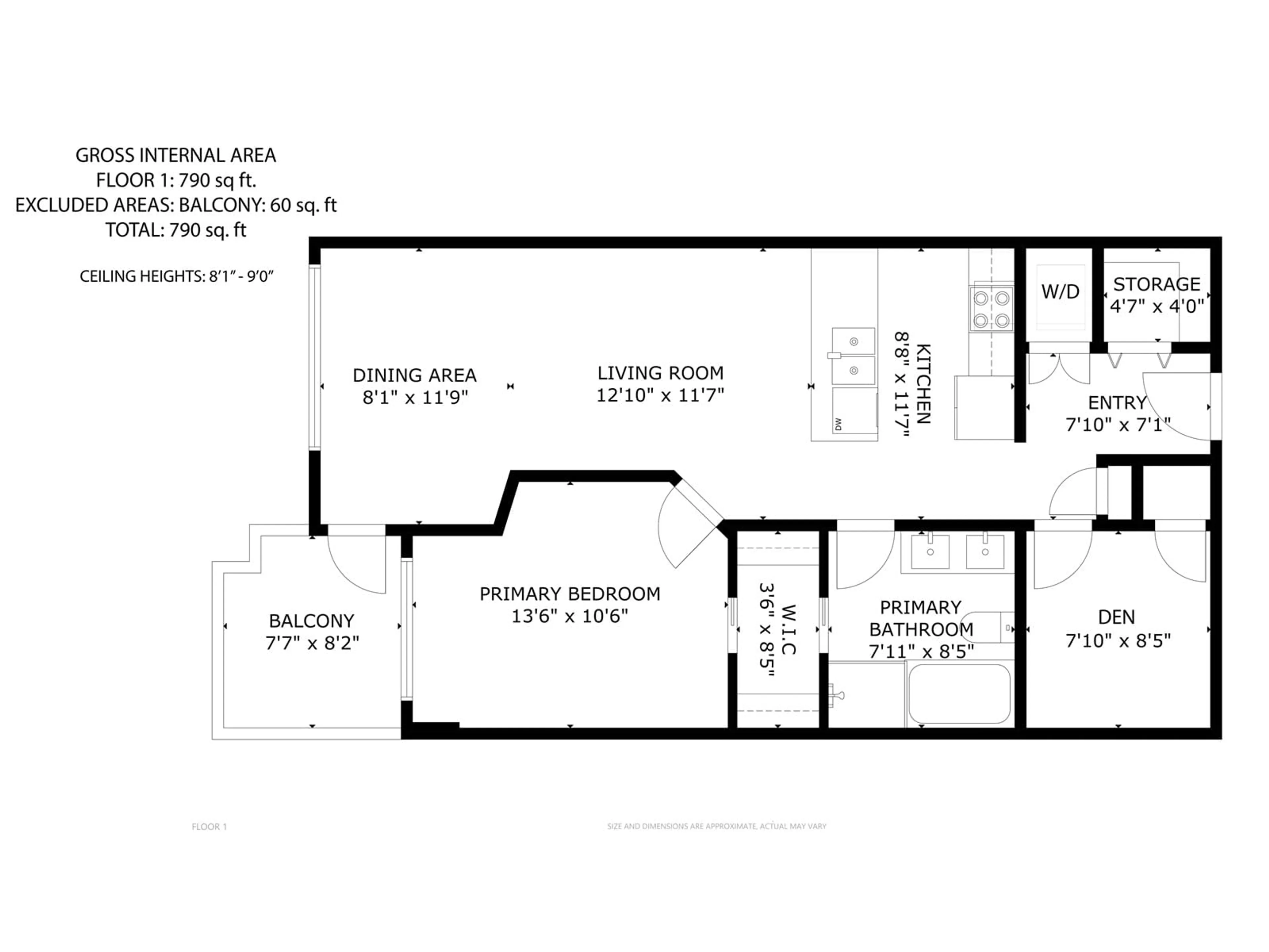 Floor plan for 361 - 8328 207A, Langley British Columbia V2Y0K5