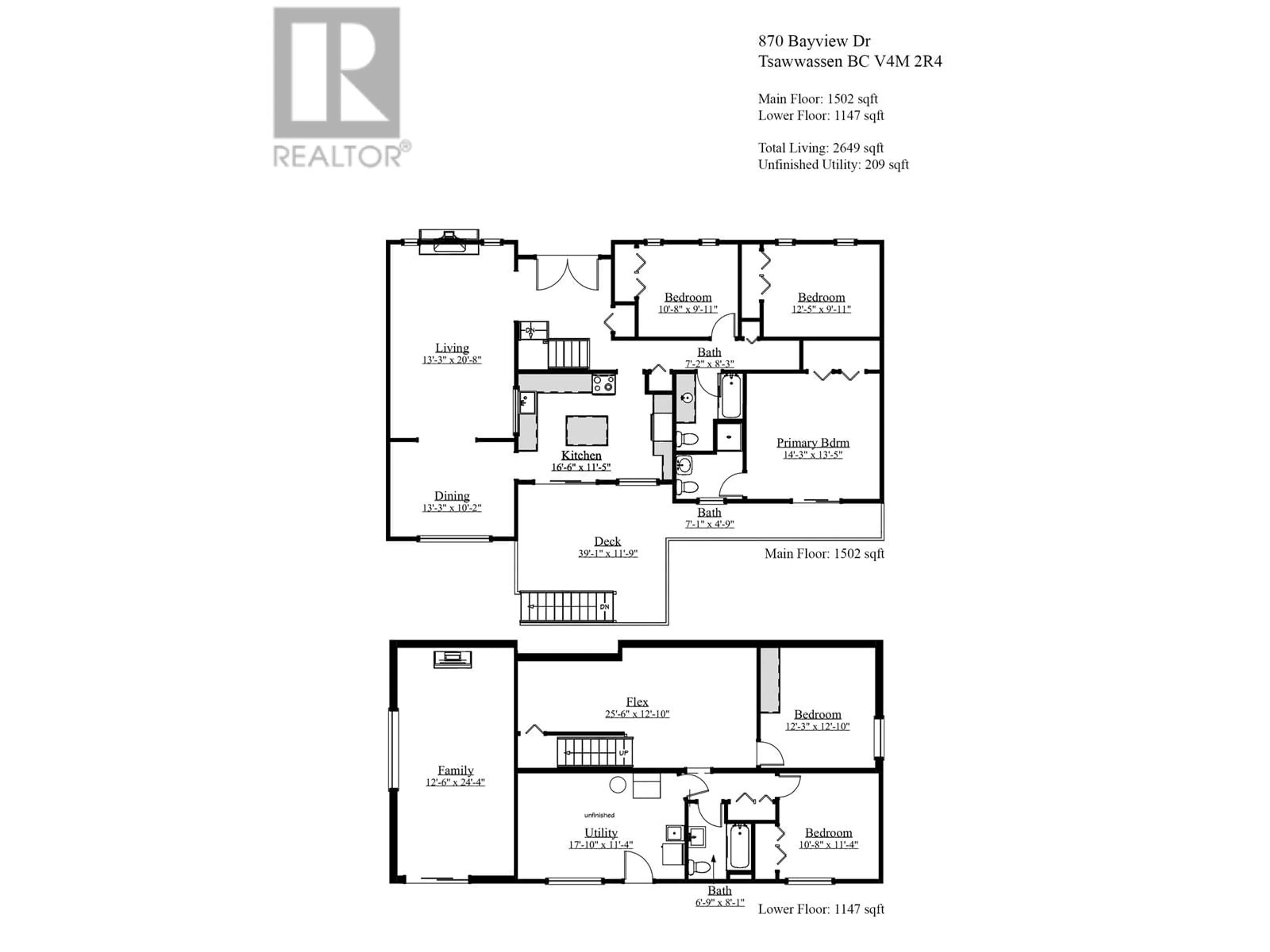 Floor plan for 870 BAYVIEW DRIVE, Delta British Columbia V4M2R4
