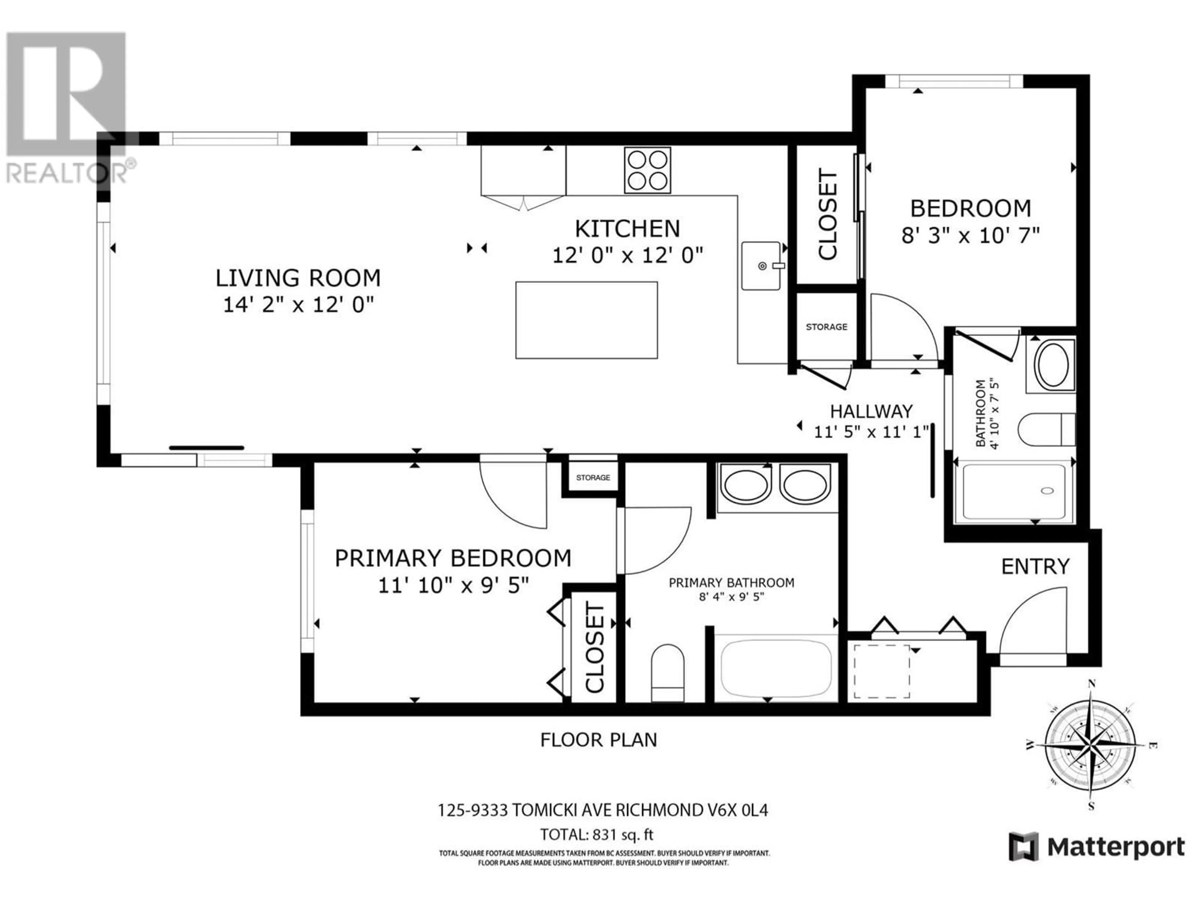 Floor plan for 125 - 9333 TOMICKI AVENUE, Richmond British Columbia V6X0L4