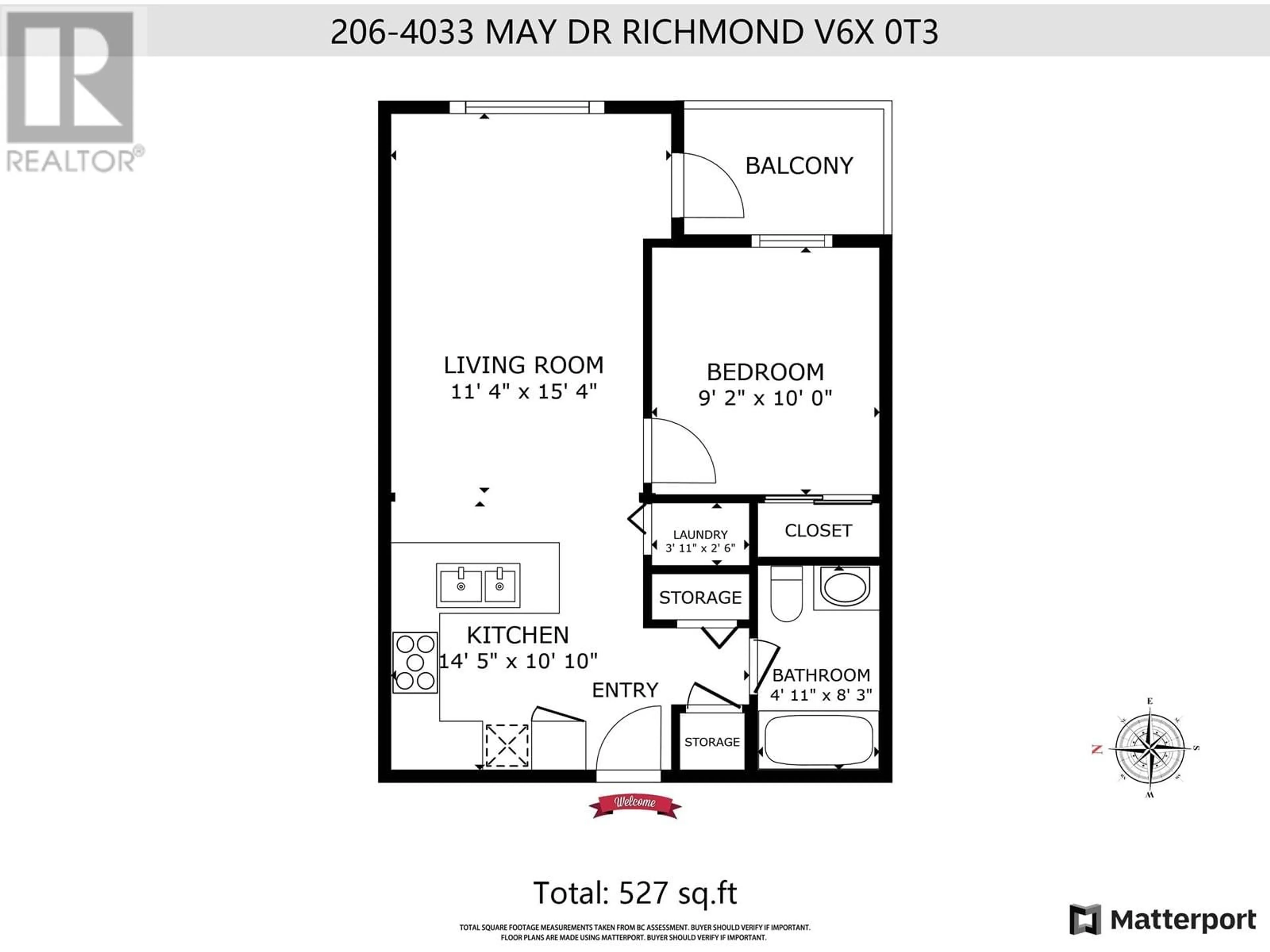 Floor plan for 206 - 4033 MAY DRIVE, Richmond British Columbia V6X0T3