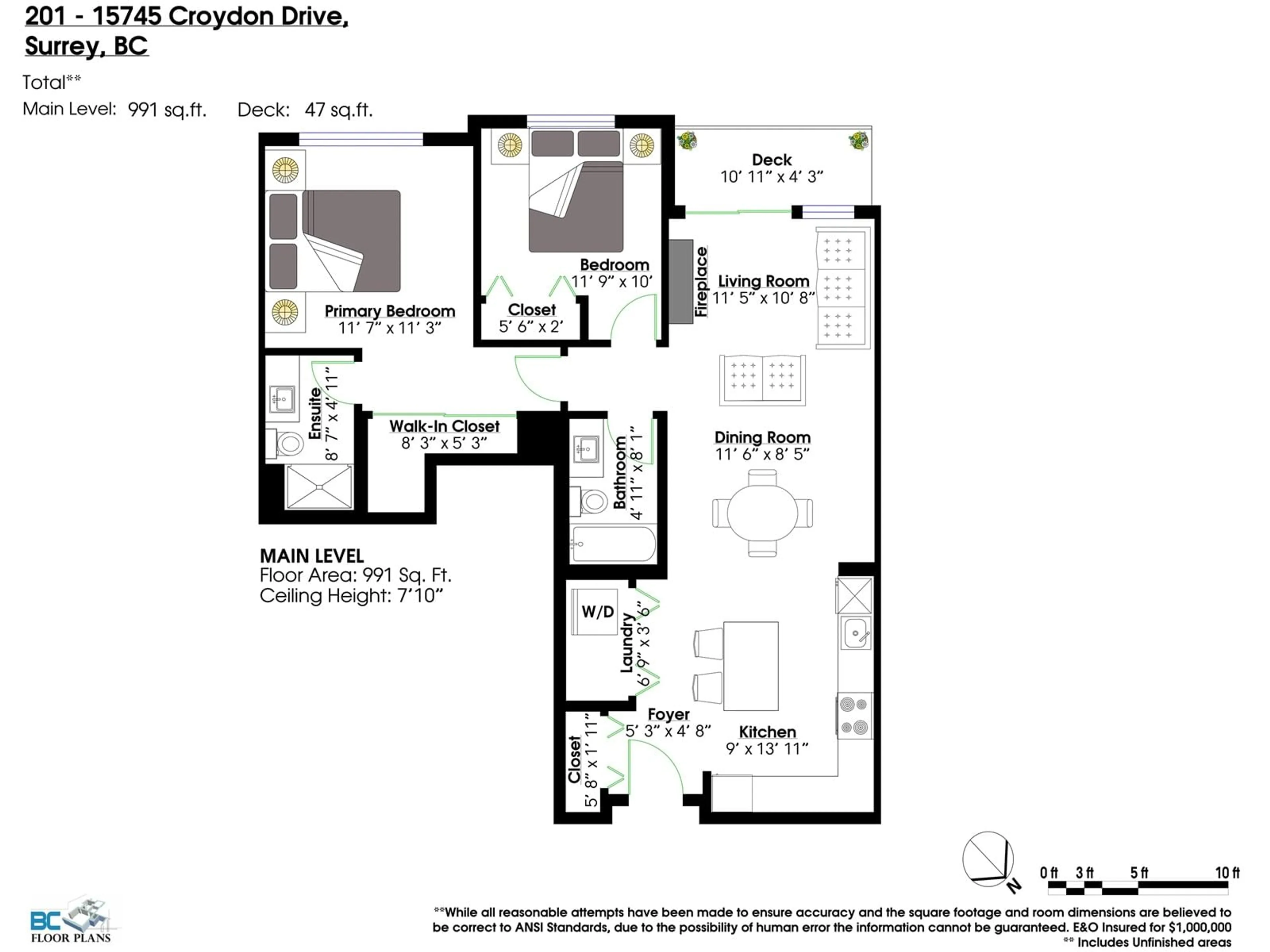 Floor plan for 201 - 15745 CROYDON, Surrey British Columbia V3Z2L5