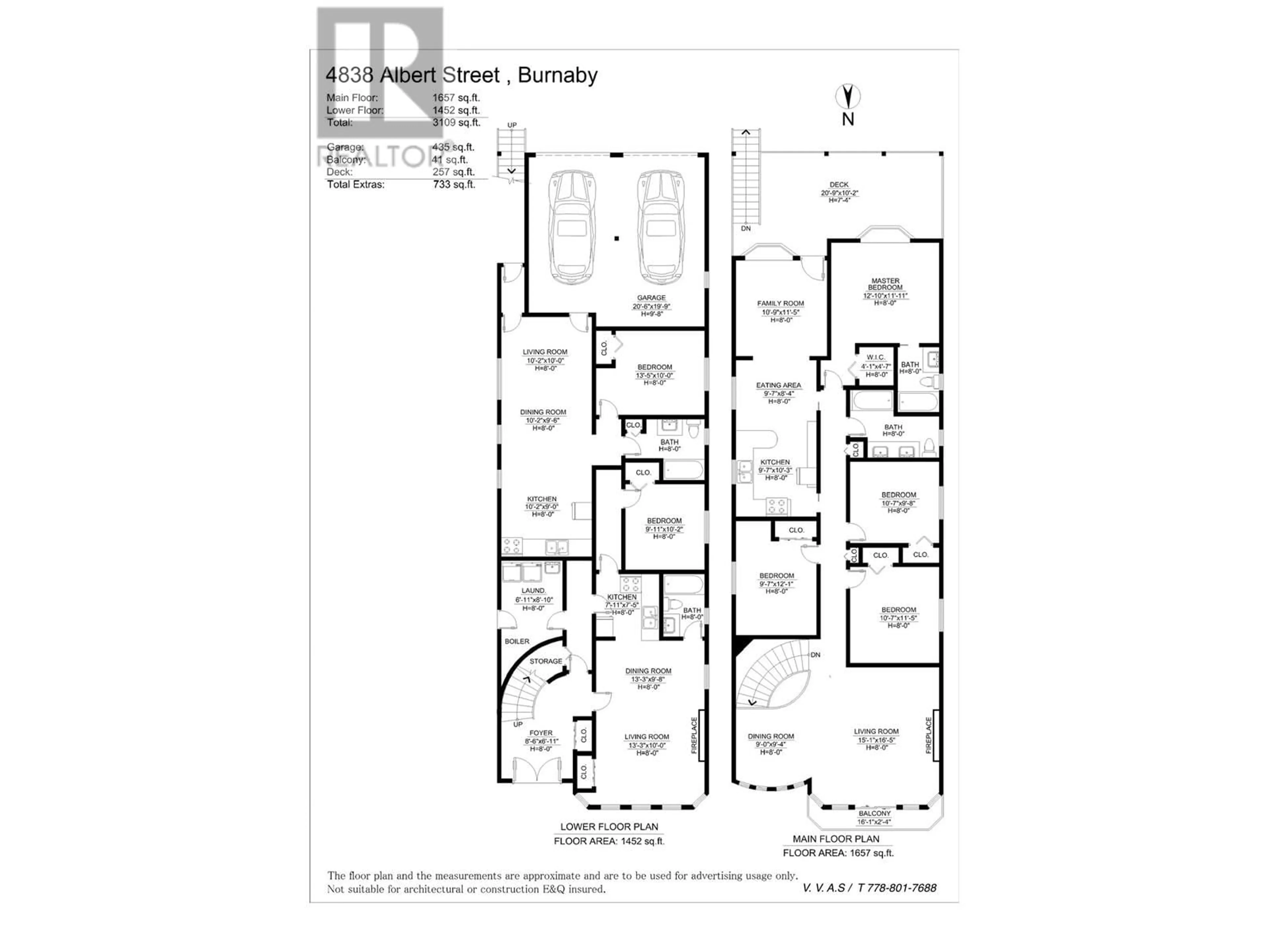 Floor plan for 4838 ALBERT STREET, Burnaby British Columbia V5C2H3
