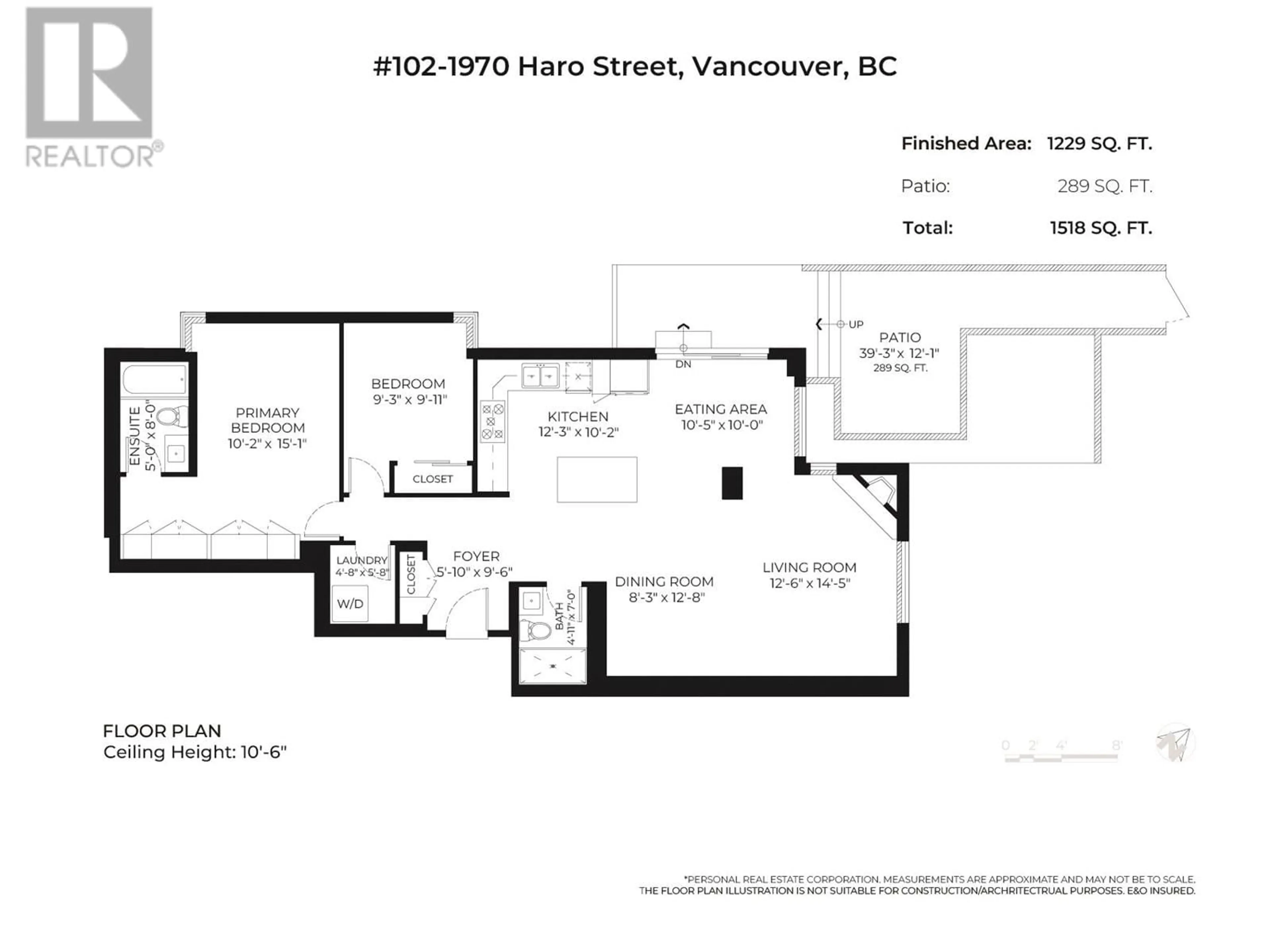Floor plan for 102 - 1970 HARO STREET, Vancouver British Columbia V6G1H6