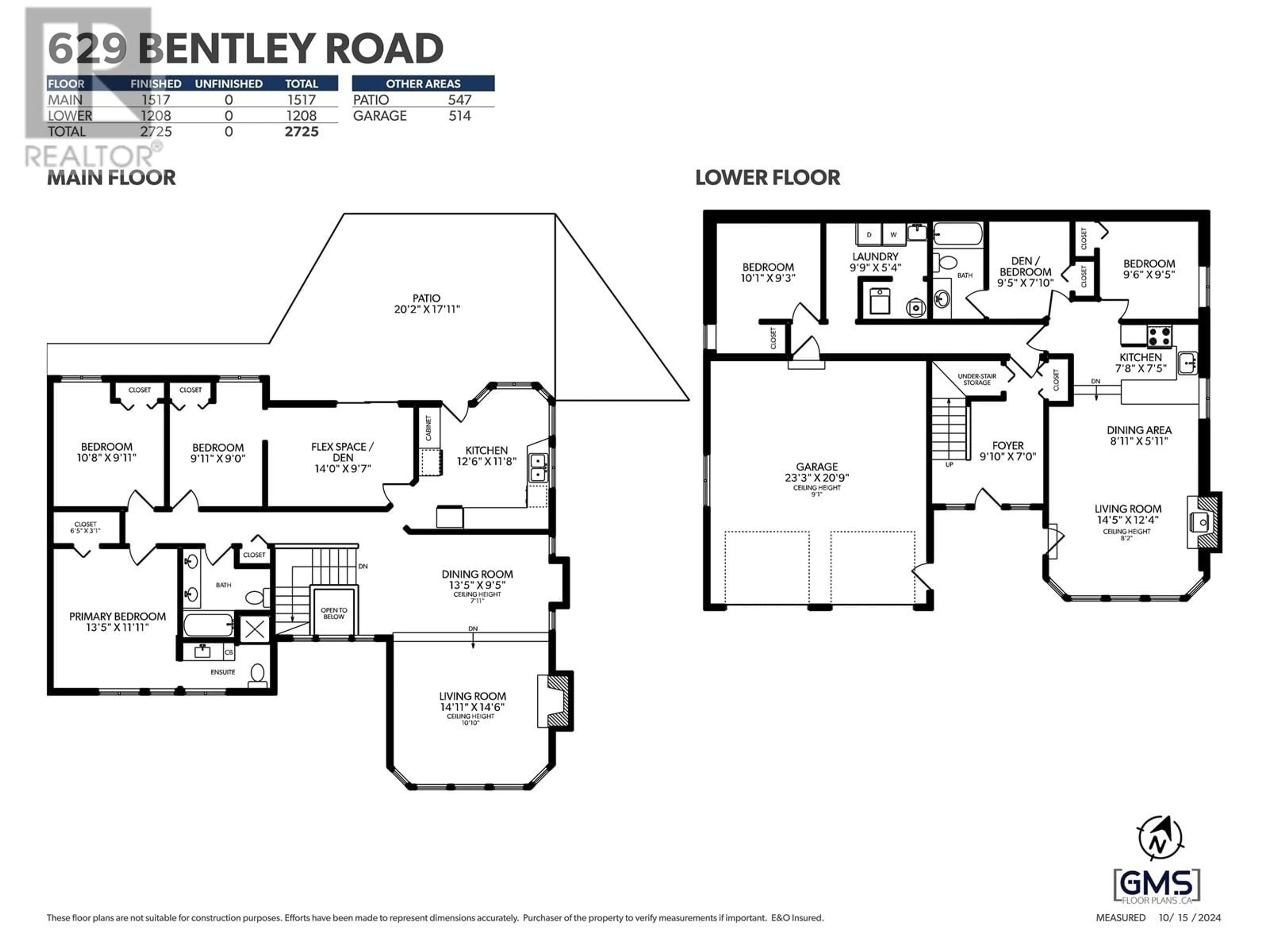 Floor plan for 629 BENTLEY ROAD, Port Moody British Columbia V3H3A4