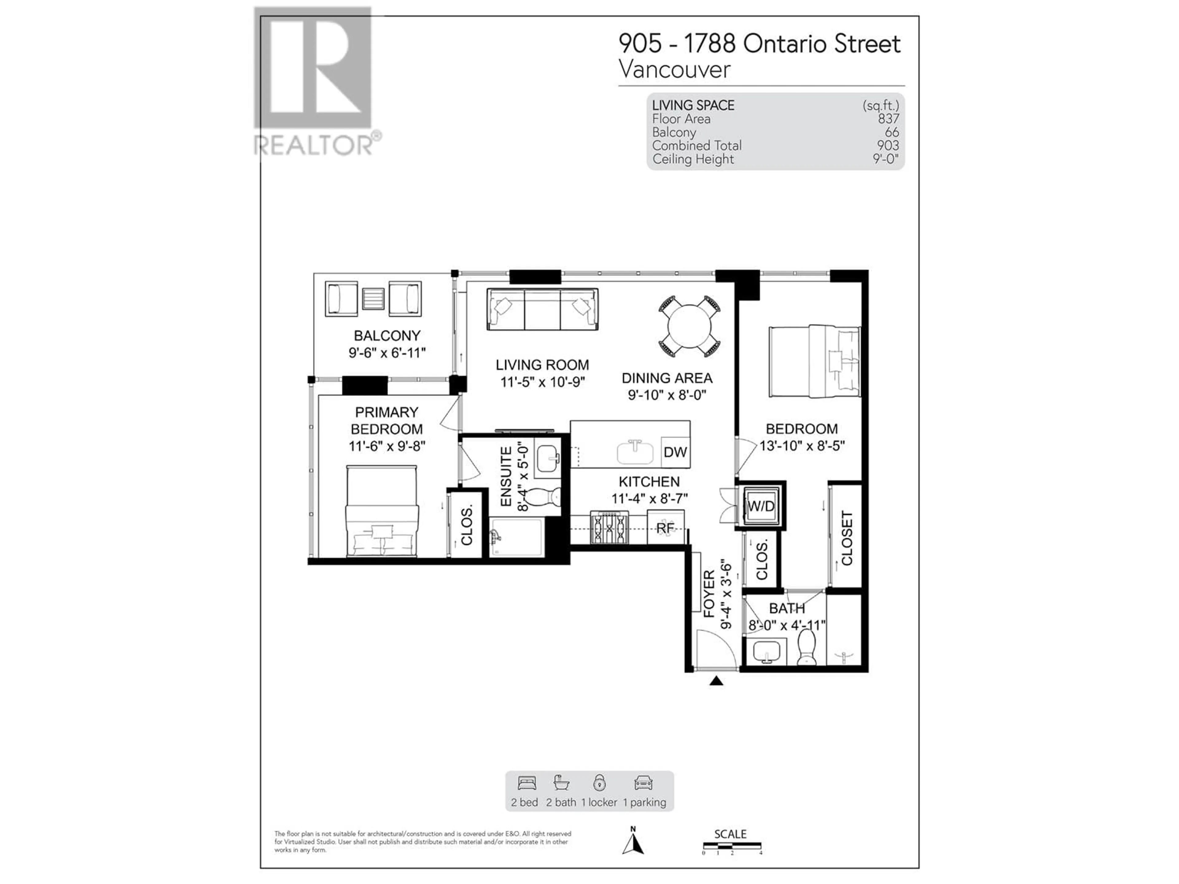 Floor plan for 2401 - 3970 CARRIGAN COURT, Burnaby British Columbia V3N4S5