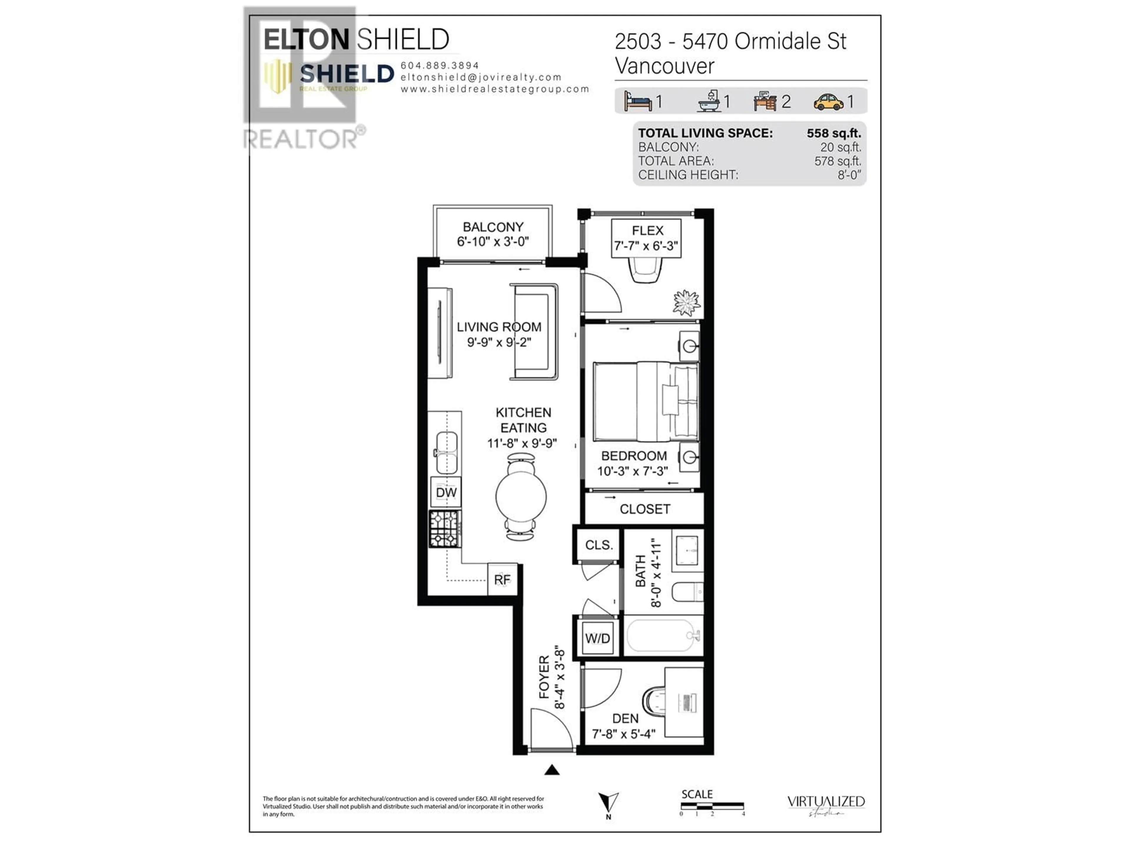 Floor plan for 2503 - 5470 ORMIDALE STREET, Vancouver British Columbia V5R0G6