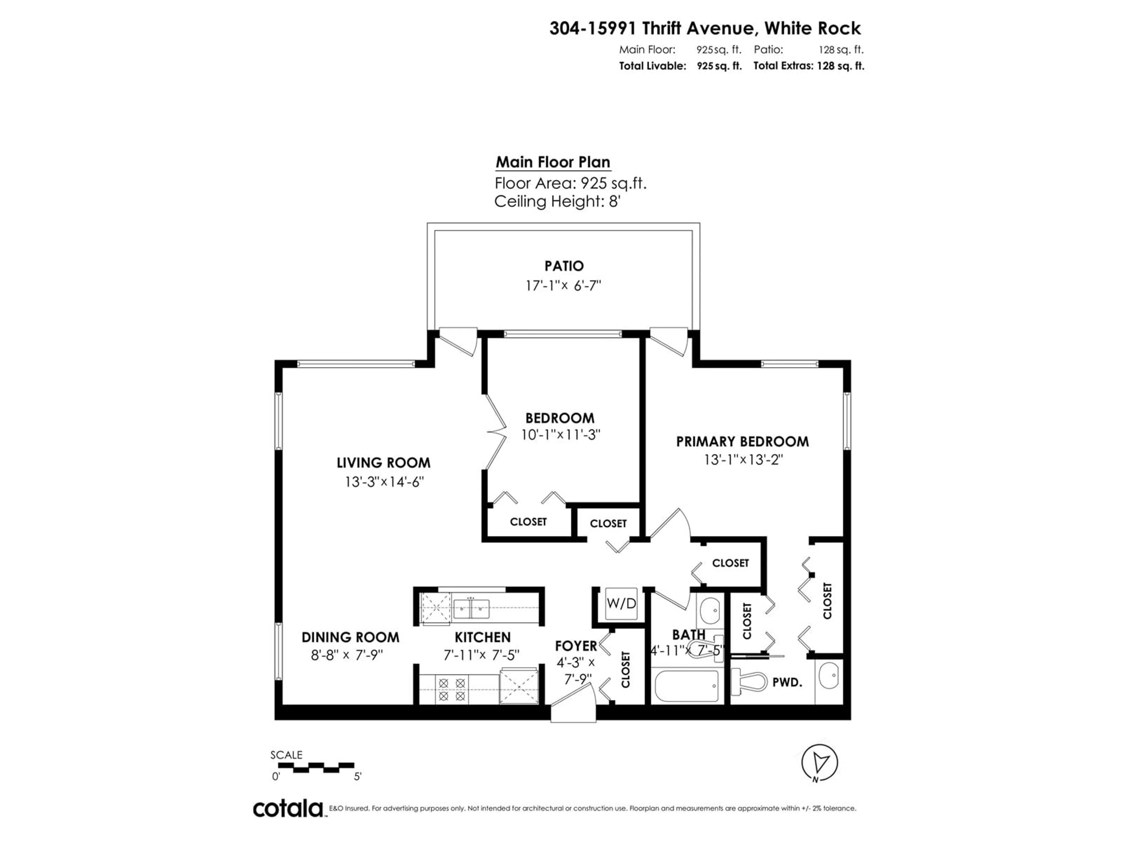 Floor plan for 304 - 15991 THRIFT, White Rock British Columbia V4B2M9