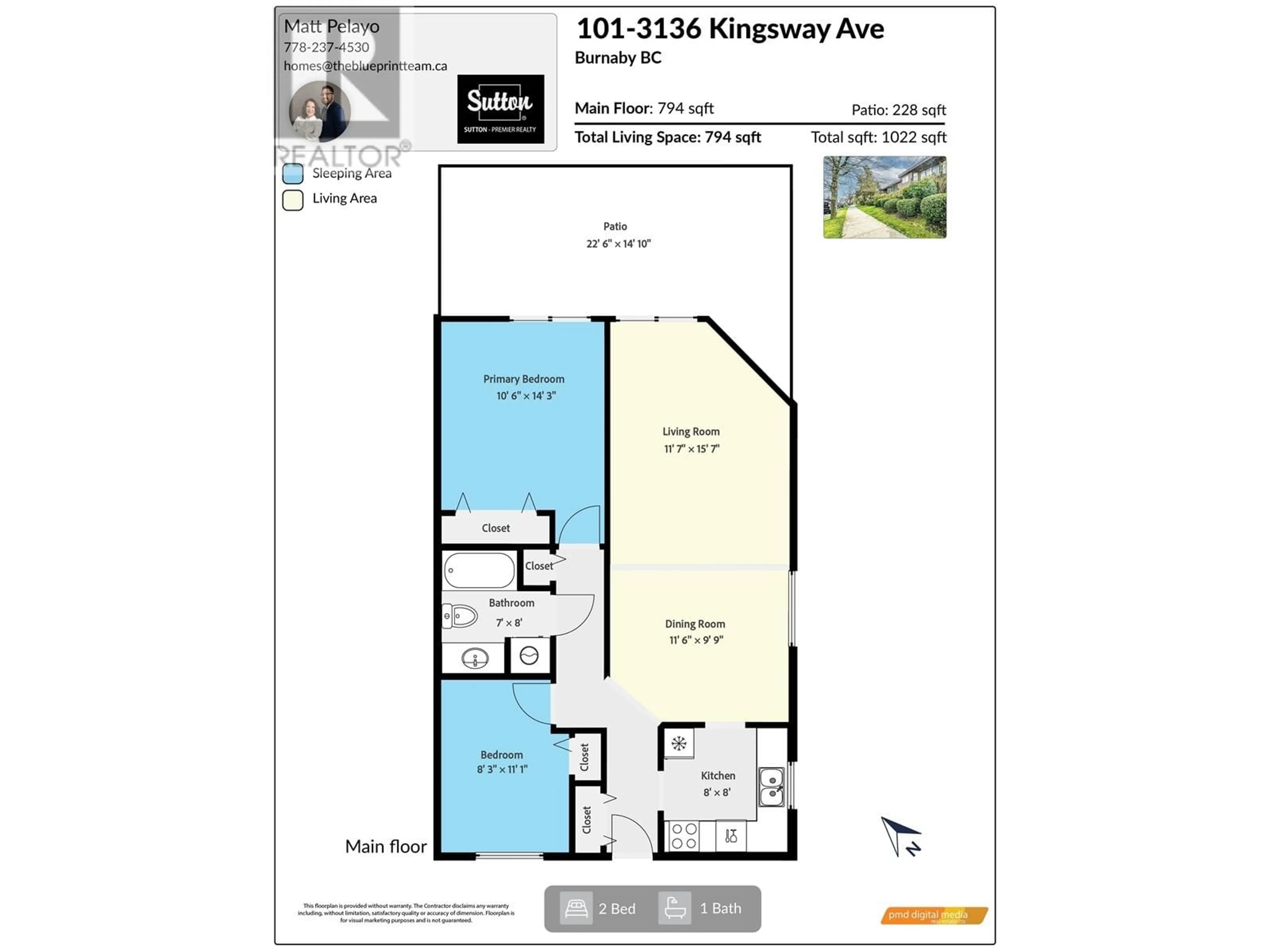 Floor plan for 101 - 3136 KINGSWAY, Vancouver British Columbia V5R5K1