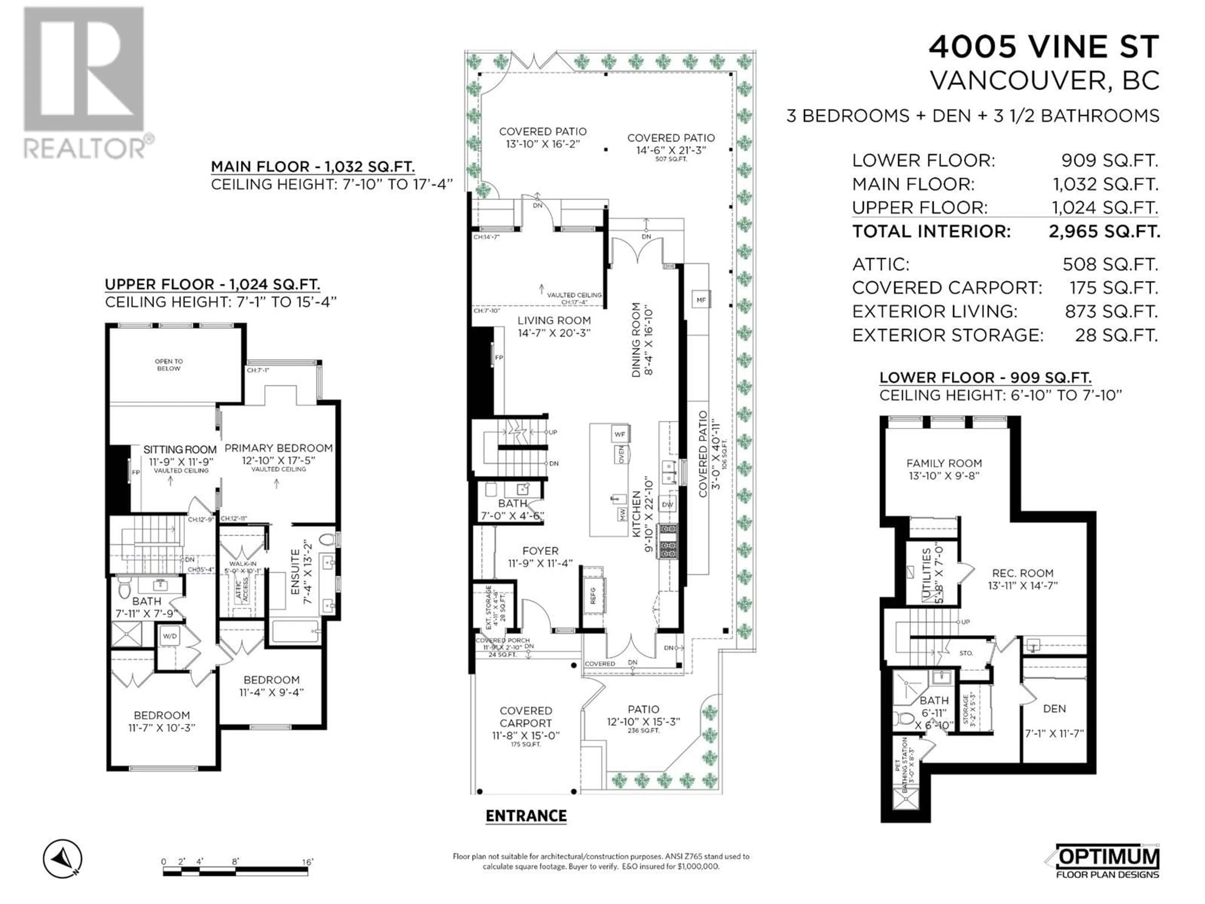 Floor plan for 4005 VINE STREET, Vancouver British Columbia V6L3C1