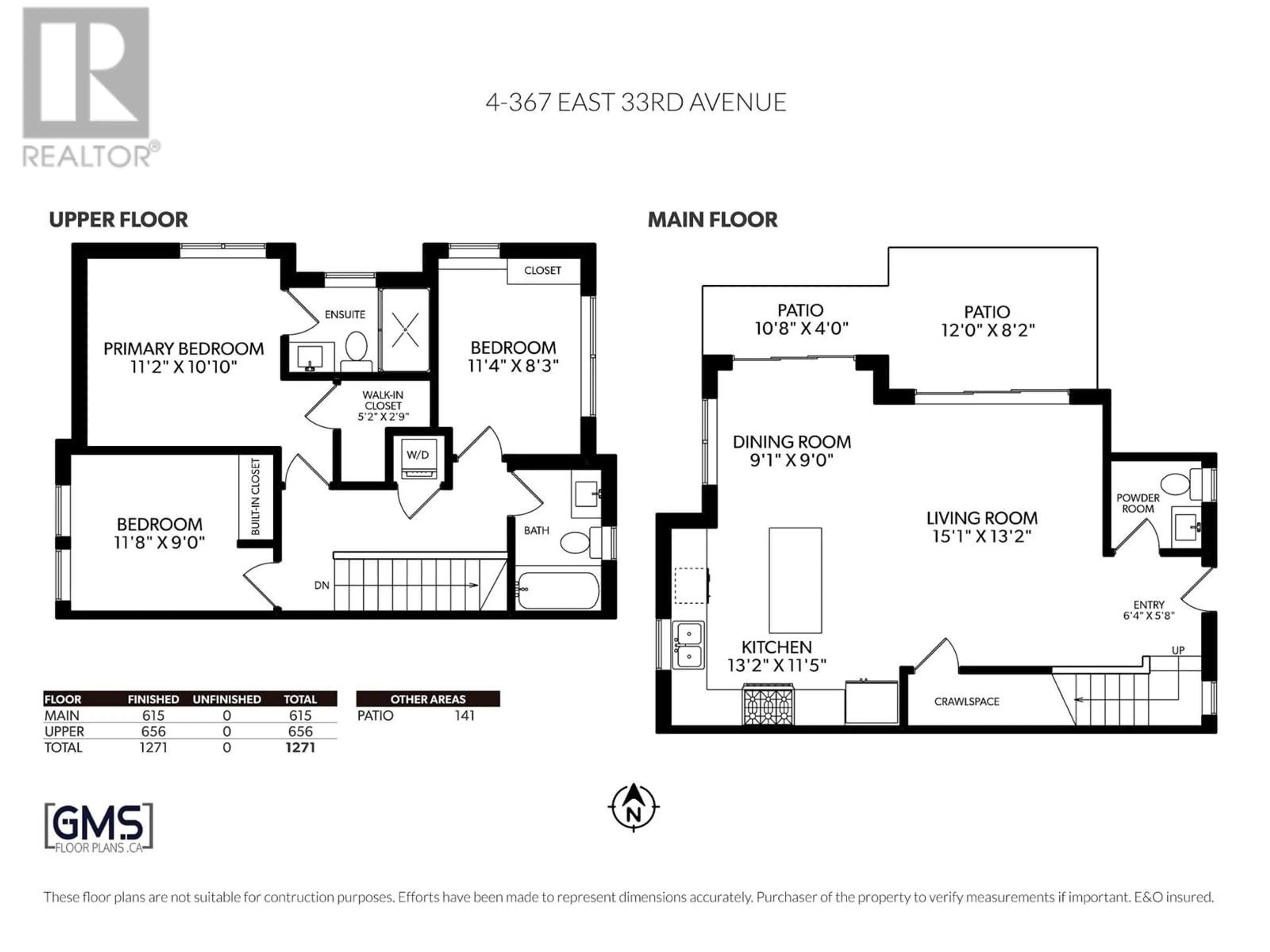 Floor plan for 4 - 367 33RD AVENUE, Vancouver British Columbia V5V2Z8