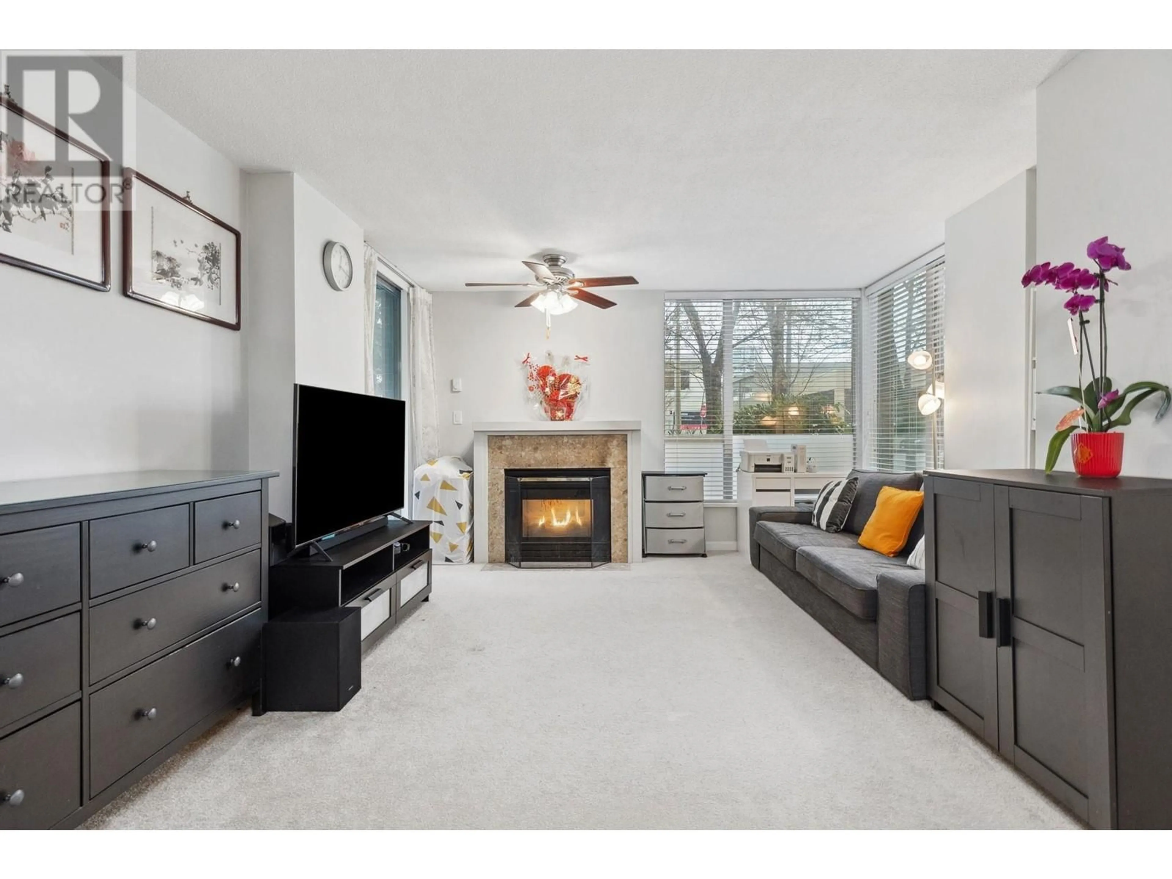 Living room with furniture, ceramic/tile floor for 201 - 7077 BERESFORD STREET, Burnaby British Columbia V5E4J5