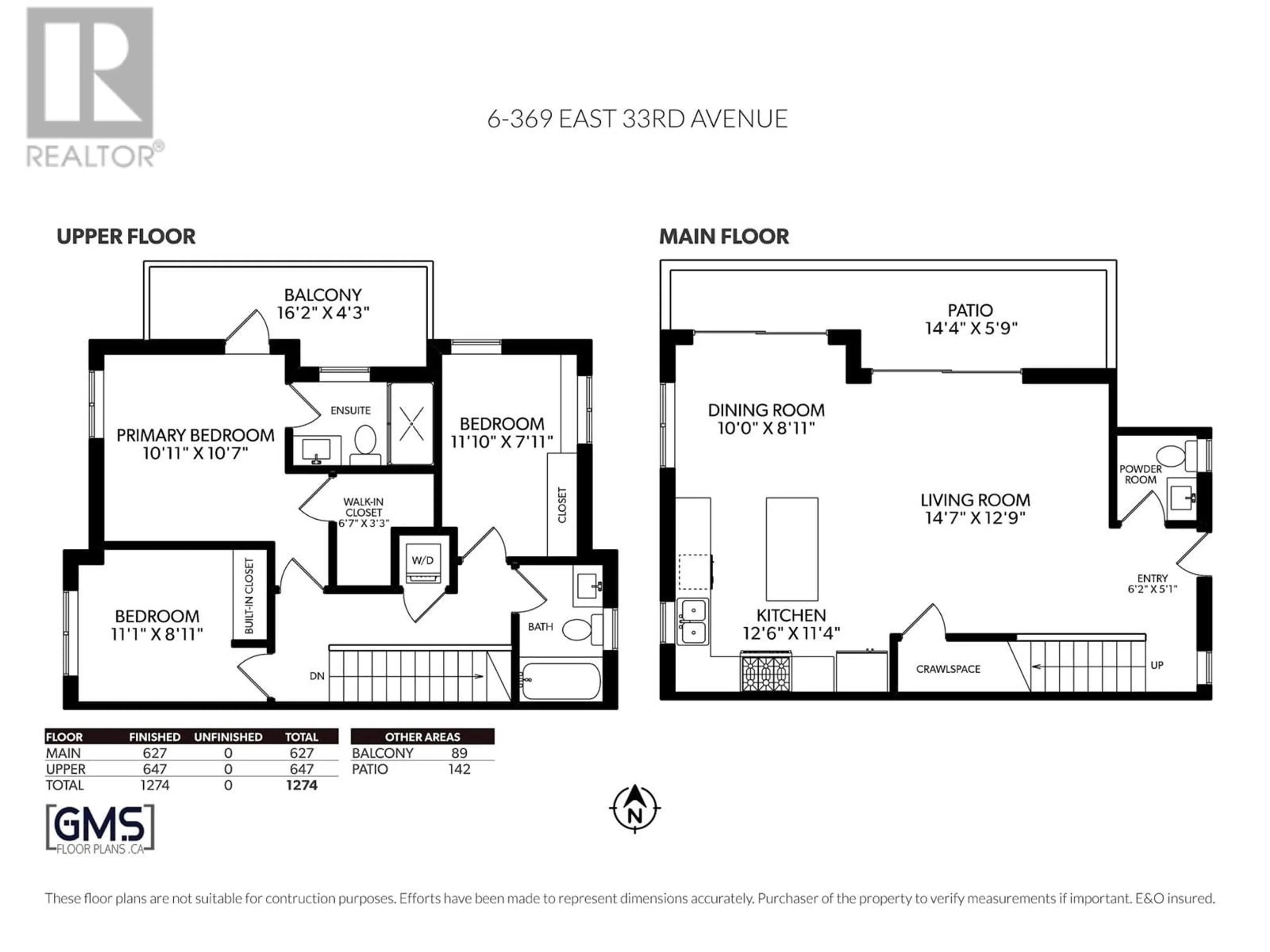 Floor plan for 6 - 369 33RD AVENUE, Vancouver British Columbia V5V2Z8