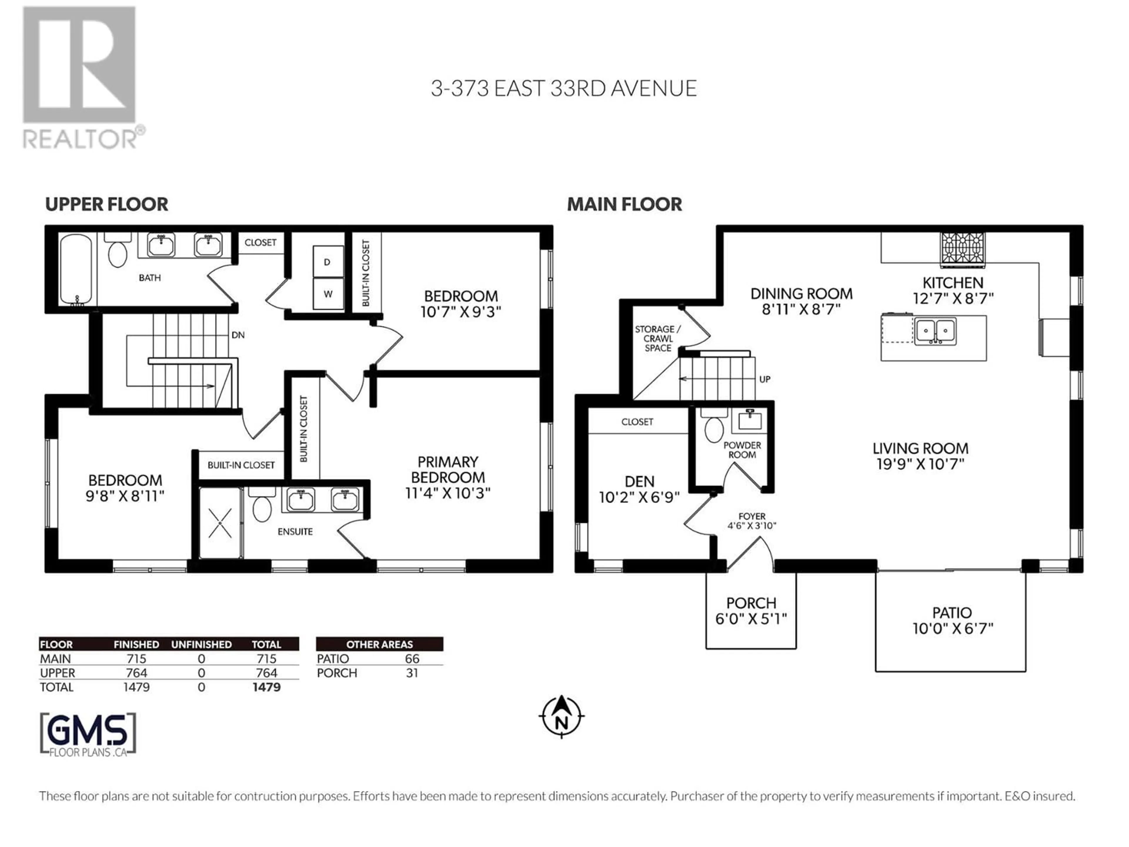 Floor plan for 3 - 373 33RD AVENUE, Vancouver British Columbia V5V2Z8
