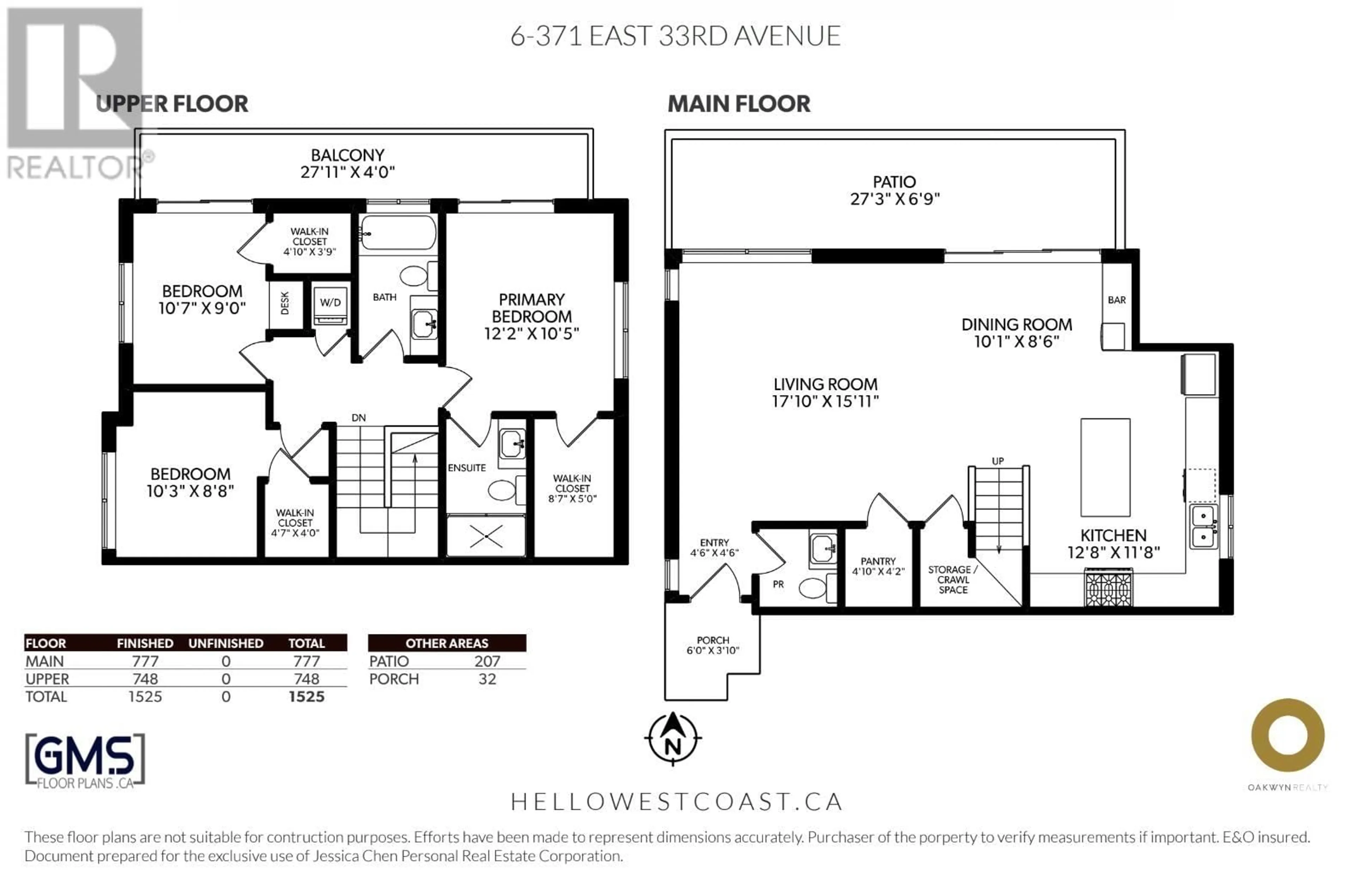 Floor plan for 6 - 371 33RD AVENUE, Vancouver British Columbia V5V2Z8