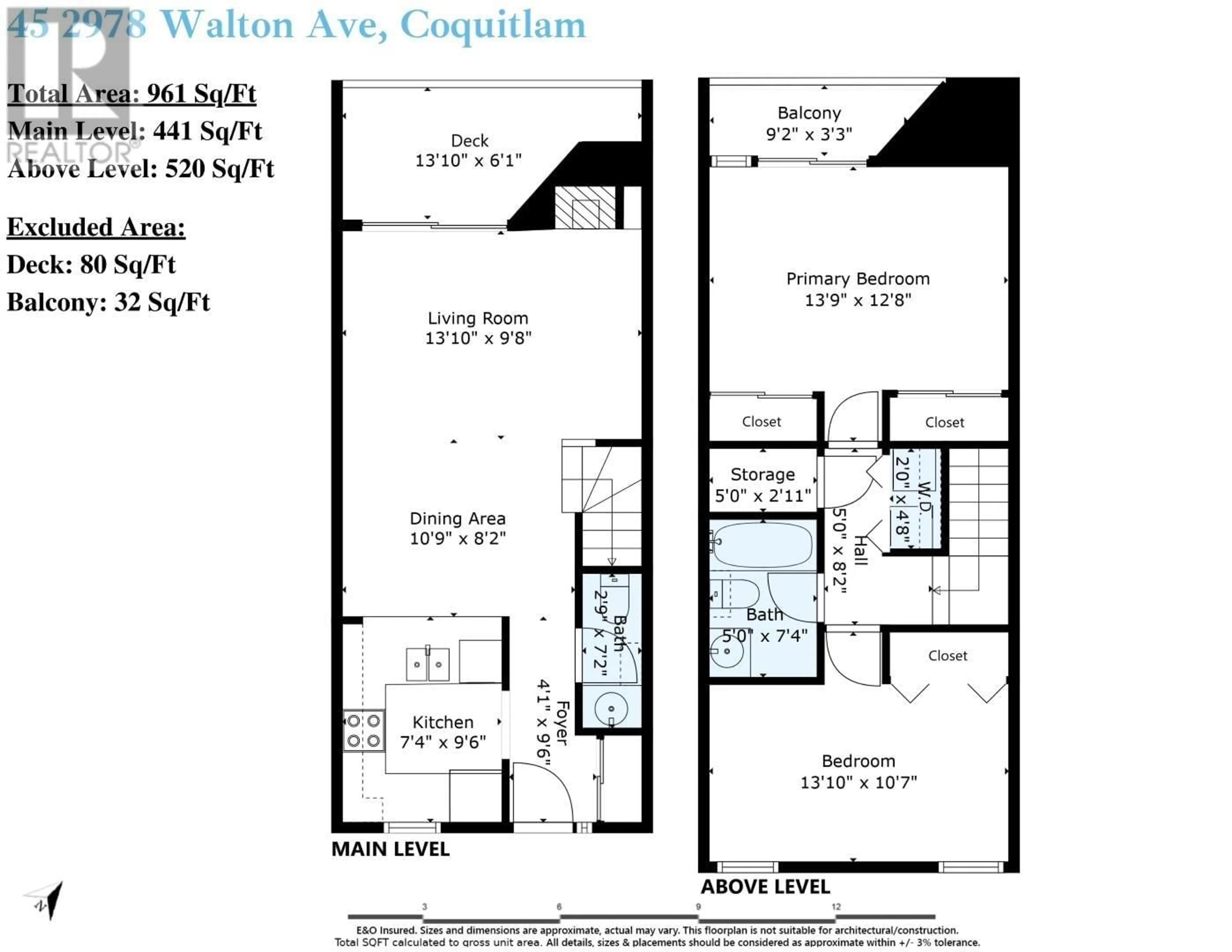 Floor plan for 45 - 2978 WALTON AVENUE, Coquitlam British Columbia V3B6V6
