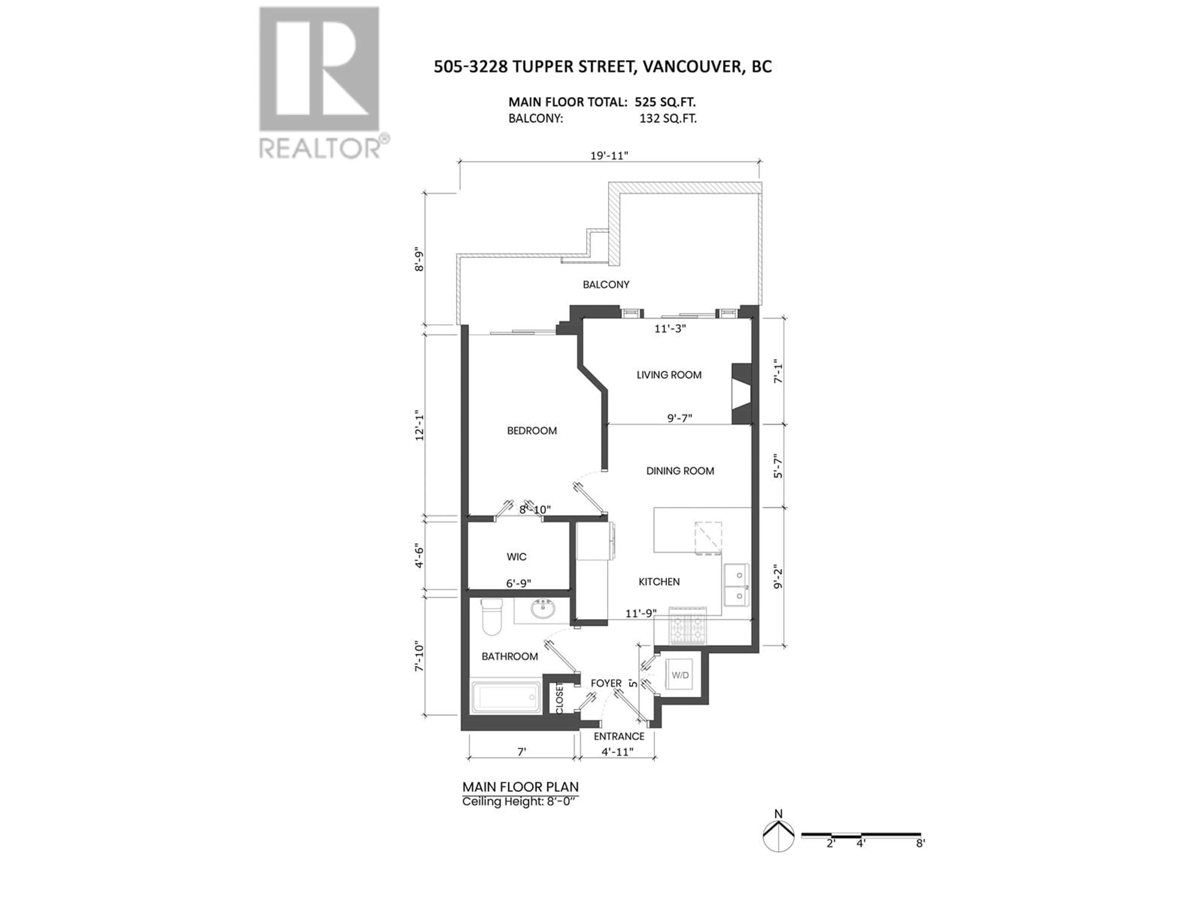 Floor plan for 505 - 3228 TUPPER STREET, Vancouver British Columbia V5Z4S7