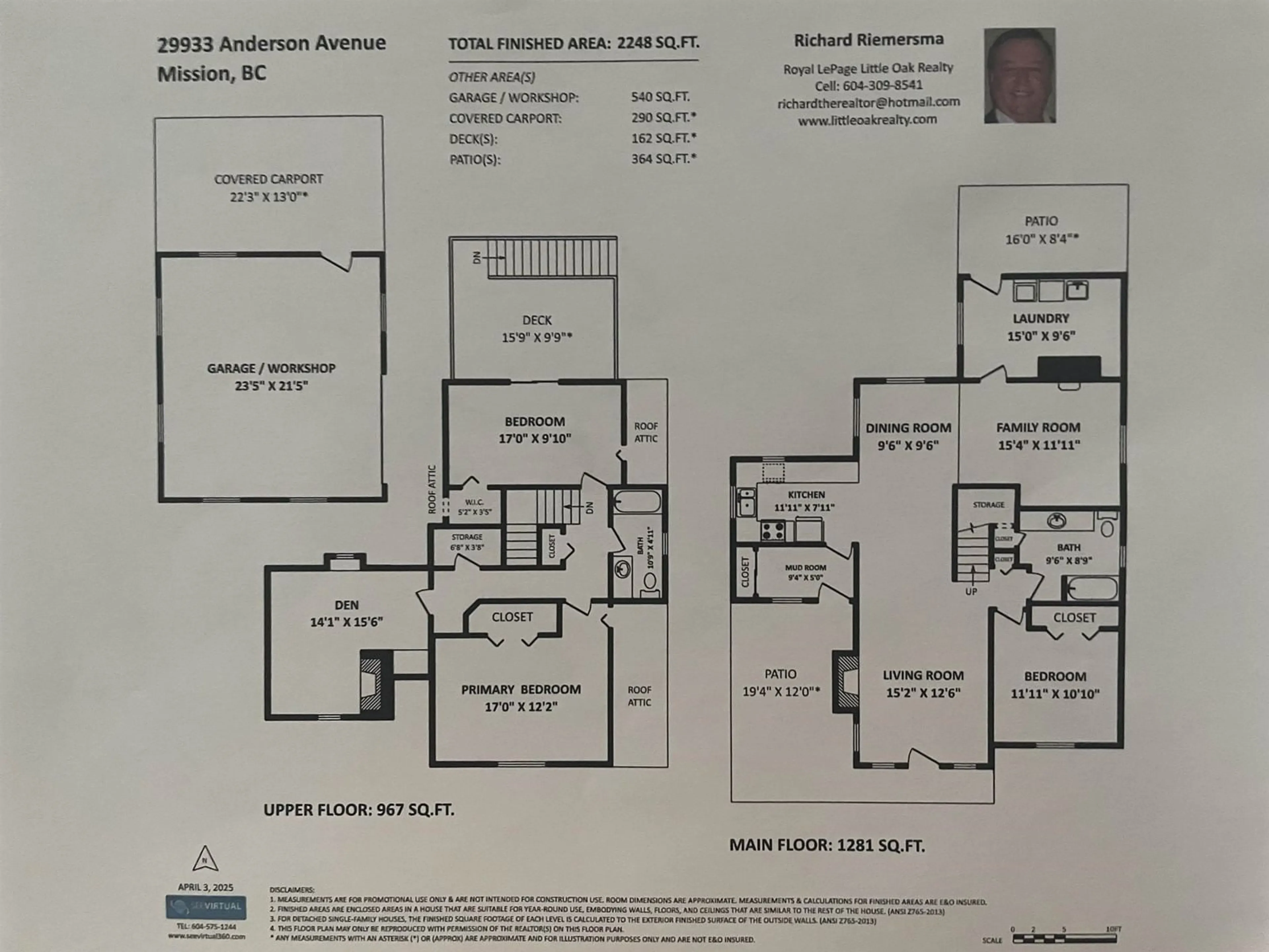 Floor plan for 29933 ANDERSON, Mission British Columbia V4S1H9