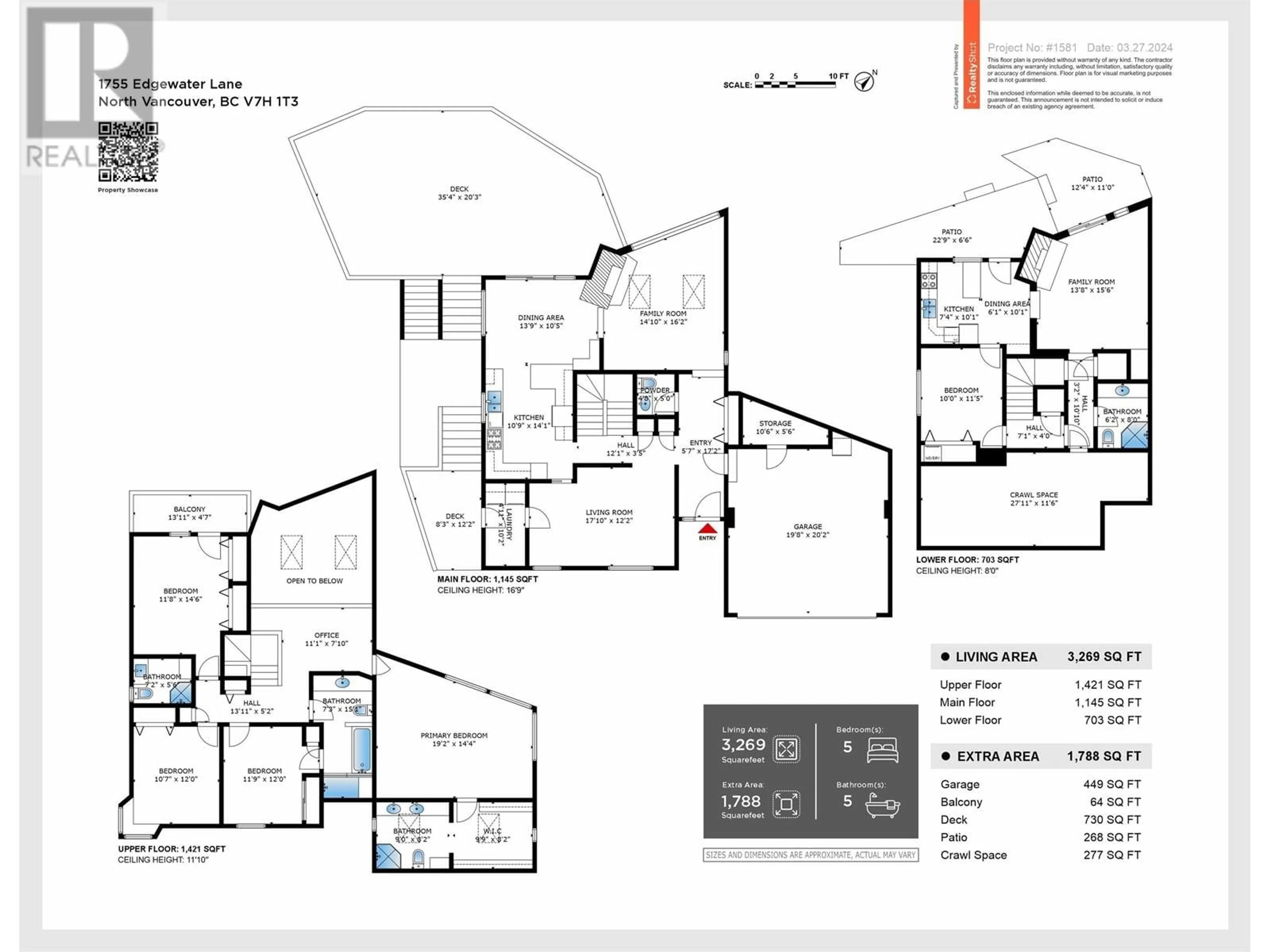 Floor plan for 1755 EDGEWATER LANE, North Vancouver British Columbia V7H1T3
