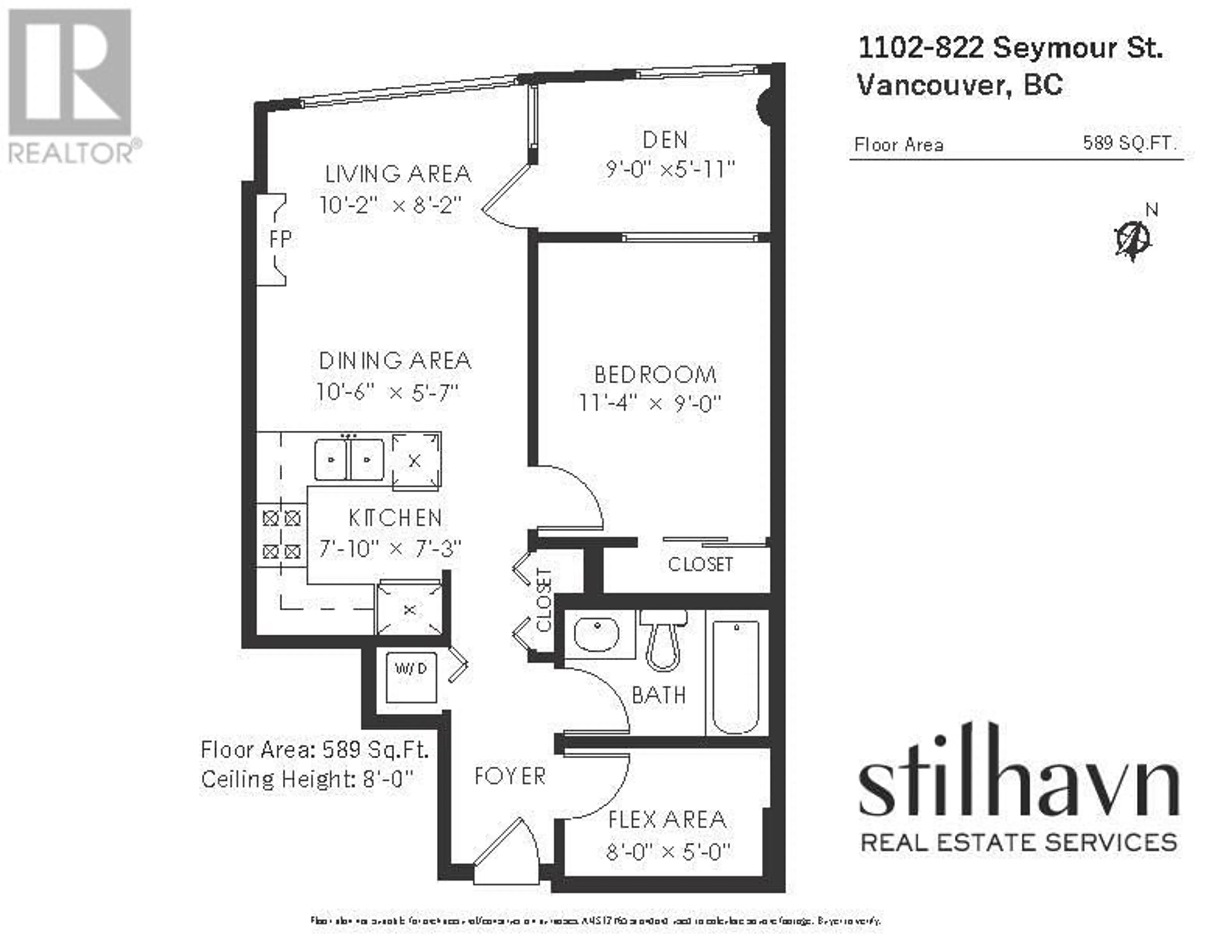 Floor plan for 1102 - 822 SEYMOUR STREET, Vancouver British Columbia V6B1L7