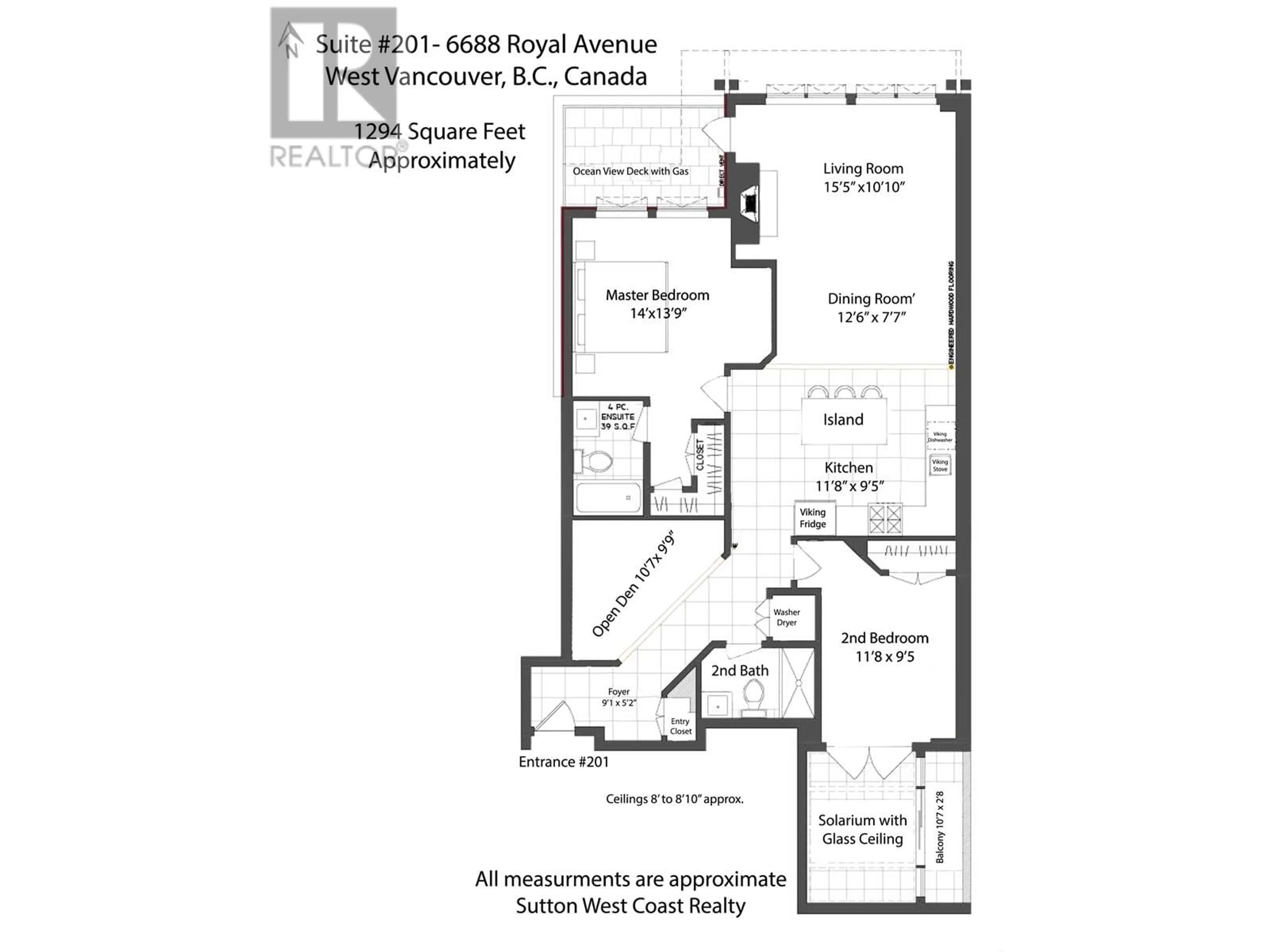 Floor plan for 201 - 6688 ROYAL AVENUE, West Vancouver British Columbia V7W2B9