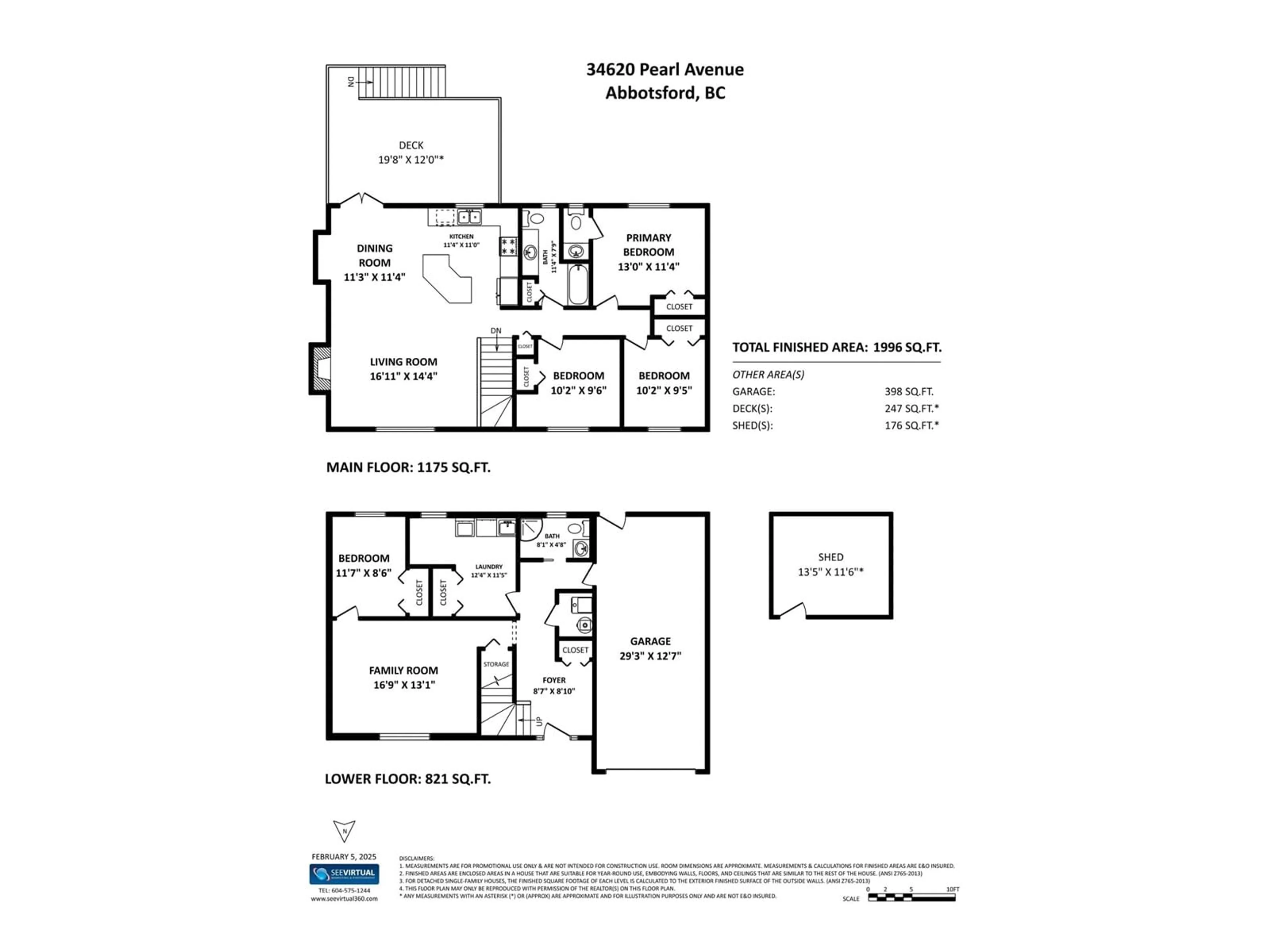 Floor plan for 34620 PEARL, Abbotsford British Columbia V2S2V8