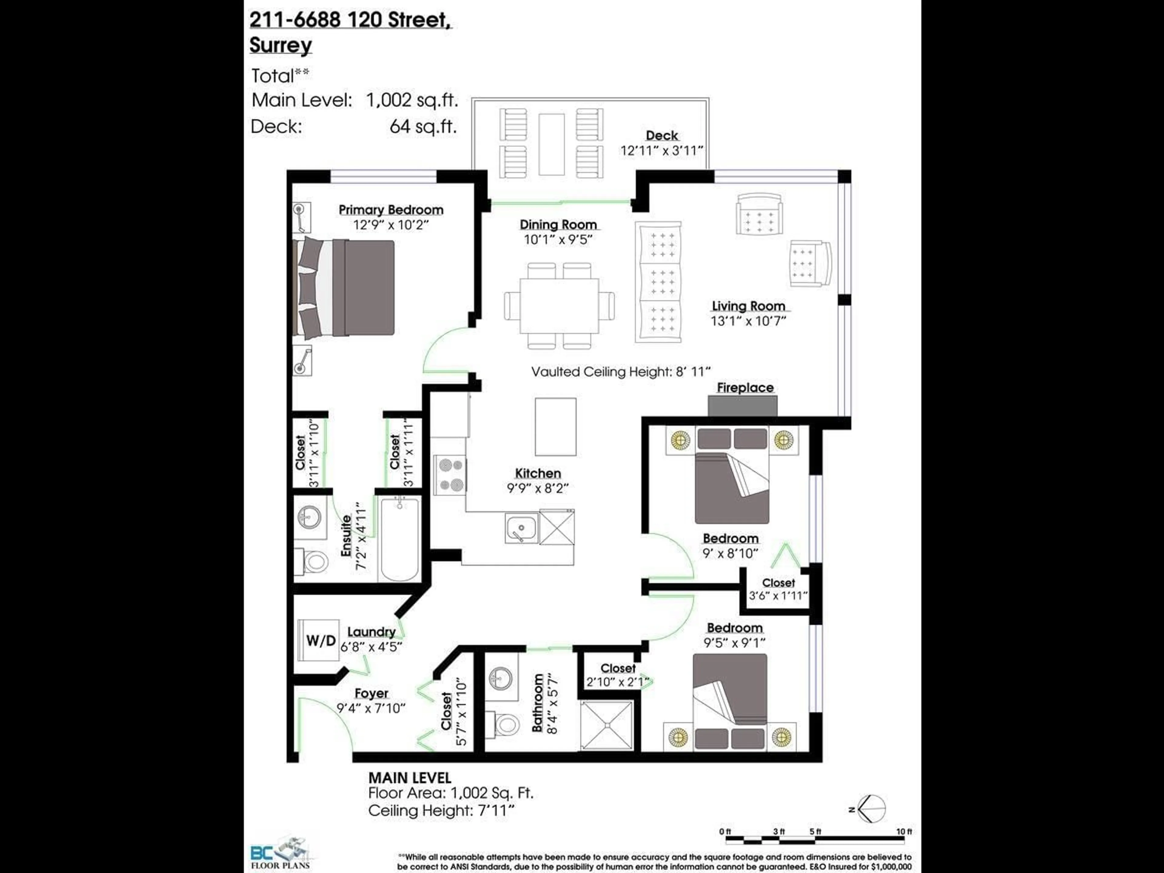 Floor plan for 211 - 6688 120, Surrey British Columbia V3W1T8