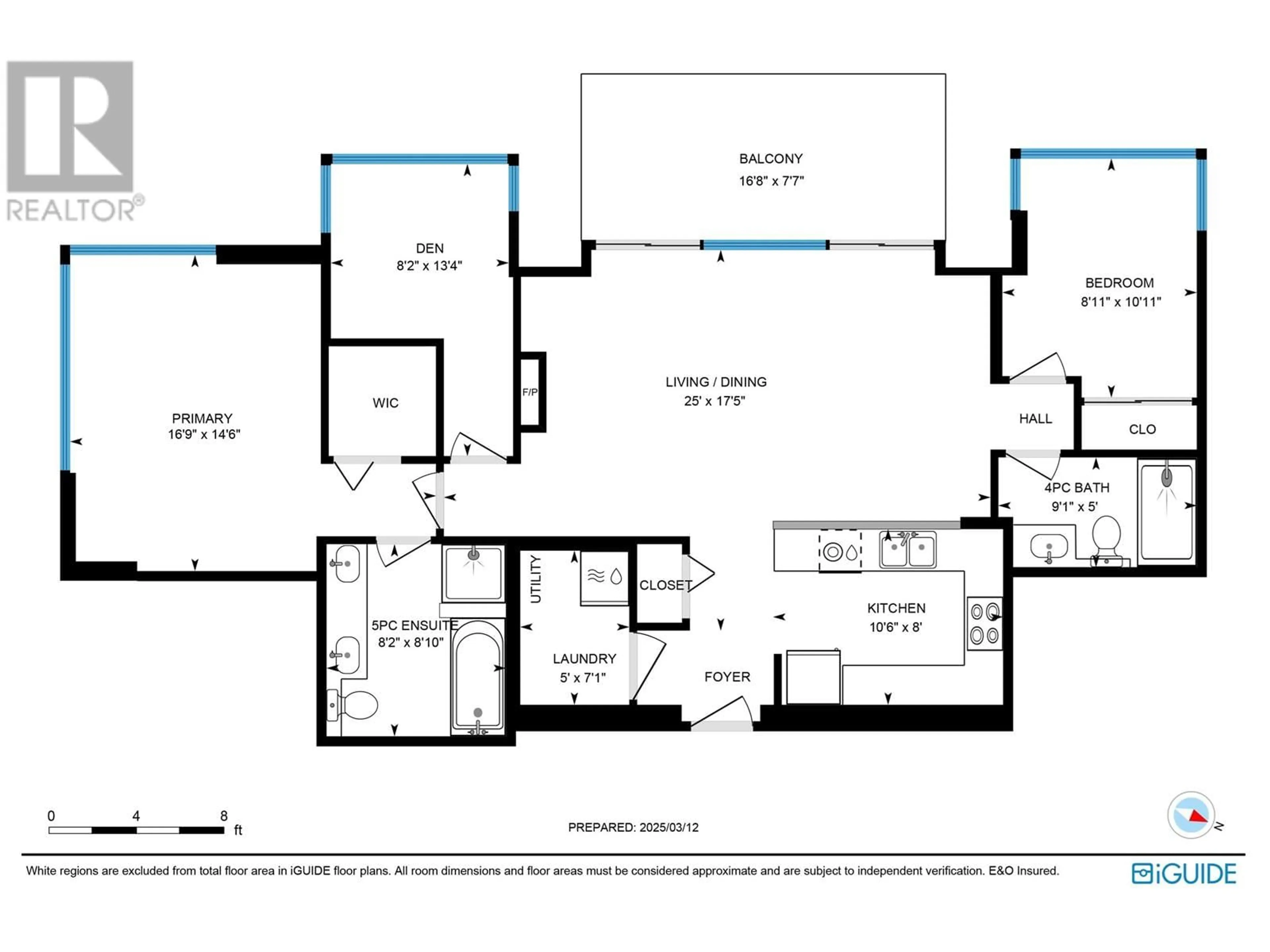 Floor plan for 1102 - 15 ROYAL AVENUE, New Westminster British Columbia V3L0A9