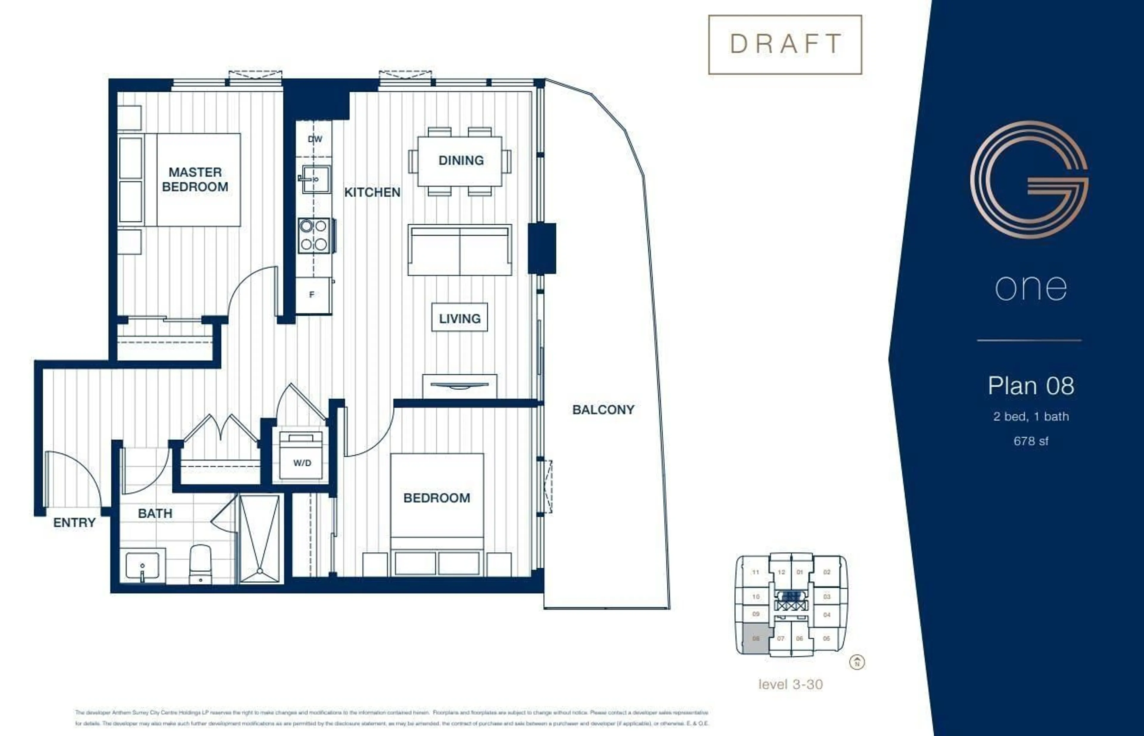 Floor plan for 1708 - 13685 102, Surrey British Columbia V3T1N7