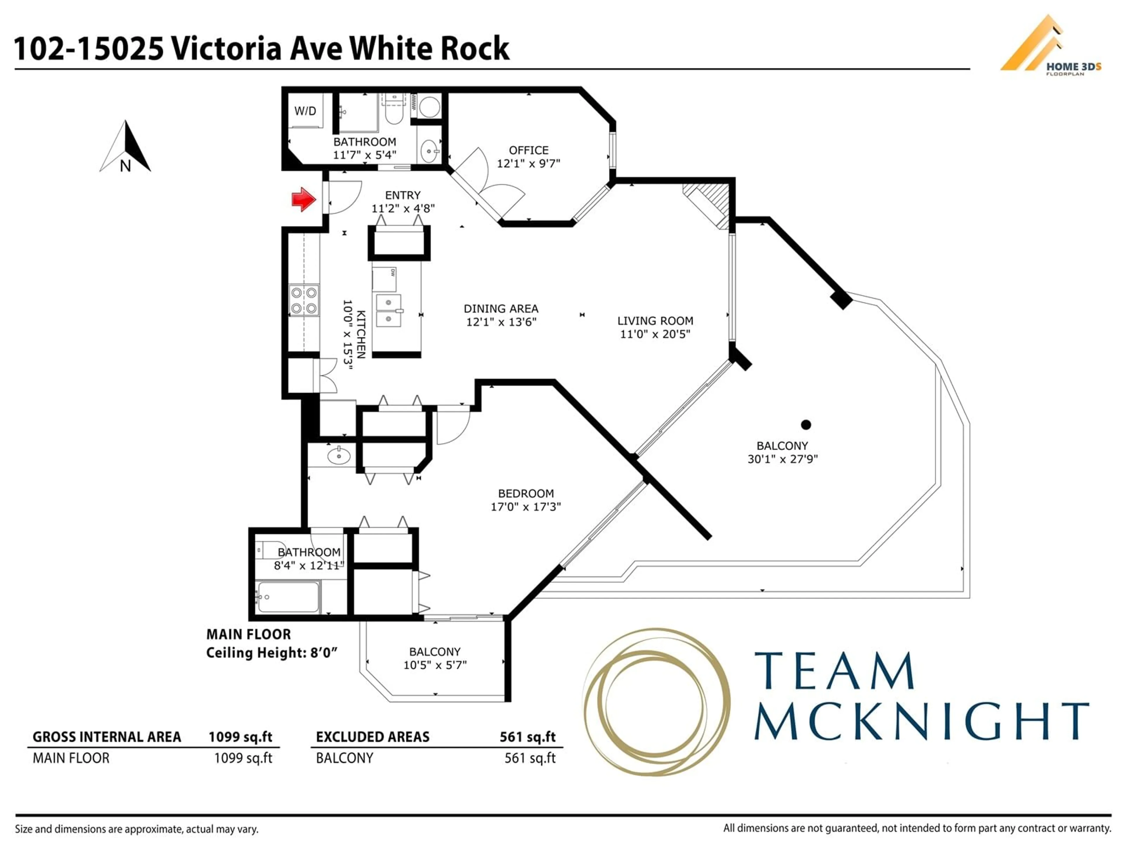 Floor plan for 102 - 15025 VICTORIA, White Rock British Columbia V4B1G2