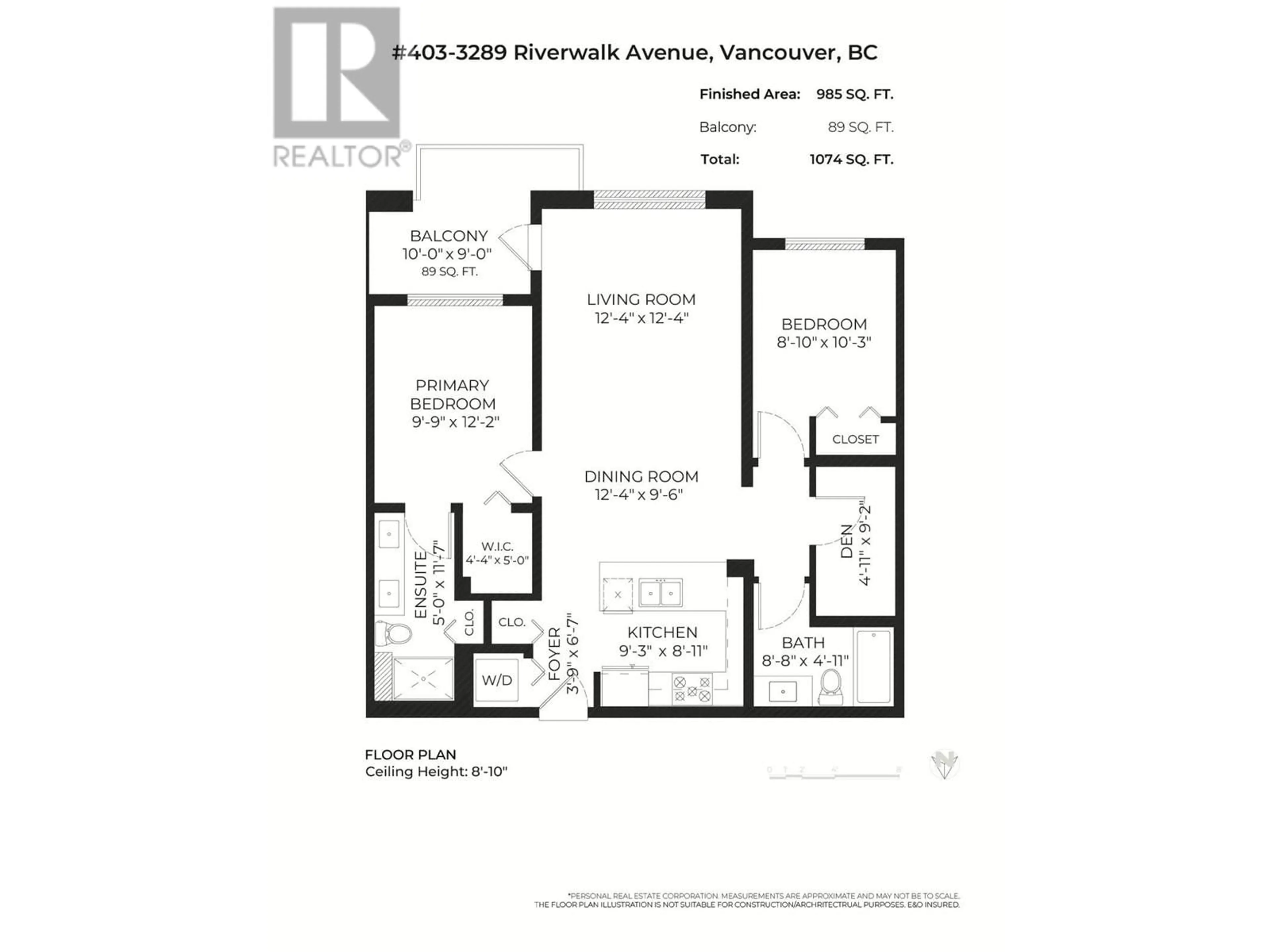 Floor plan for 403 - 3289 RIVERWALK AVENUE, Vancouver British Columbia V5S0G2