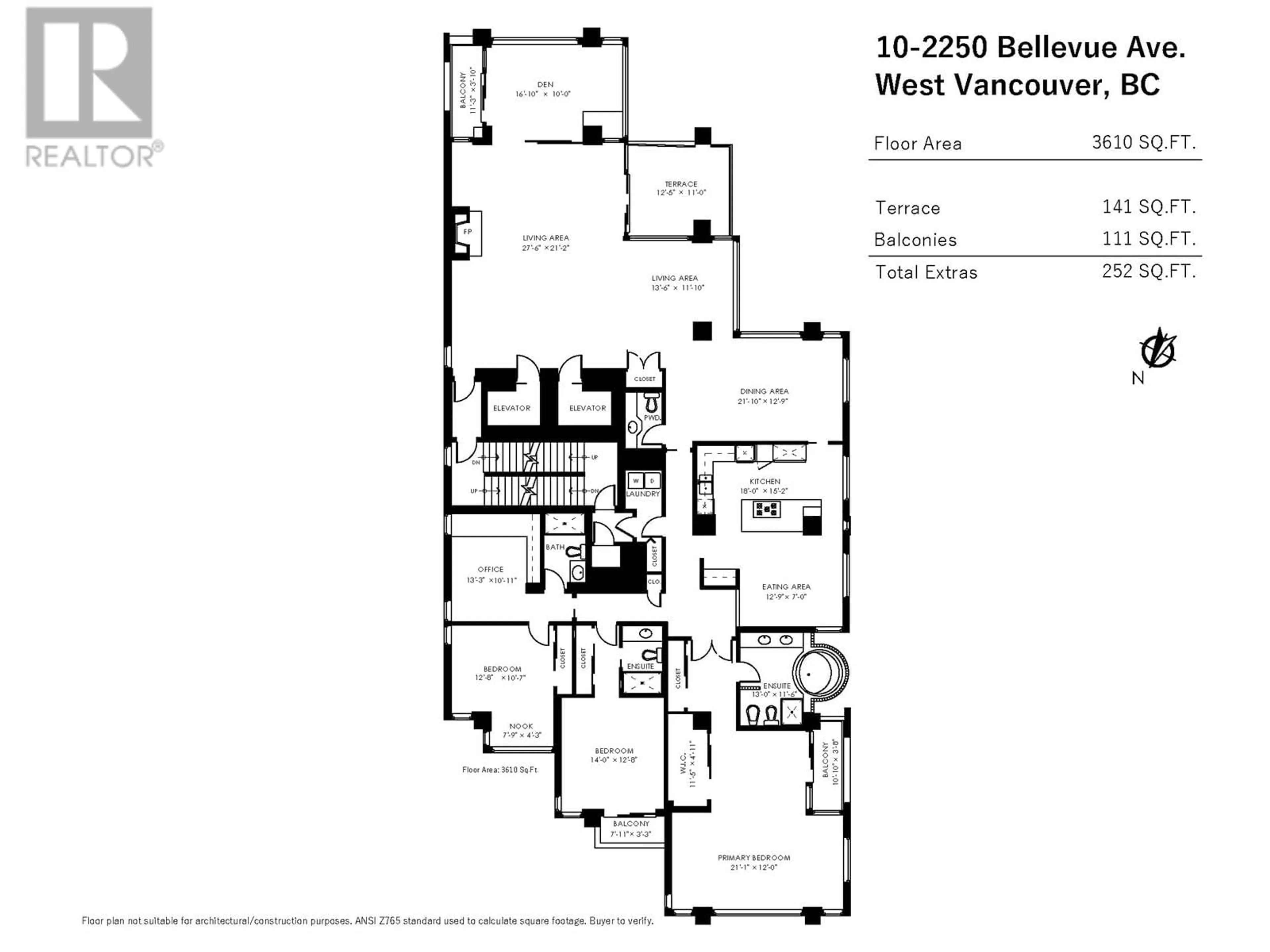 Floor plan for 10 - 2250 BELLEVUE AVENUE, West Vancouver British Columbia V7V1C6